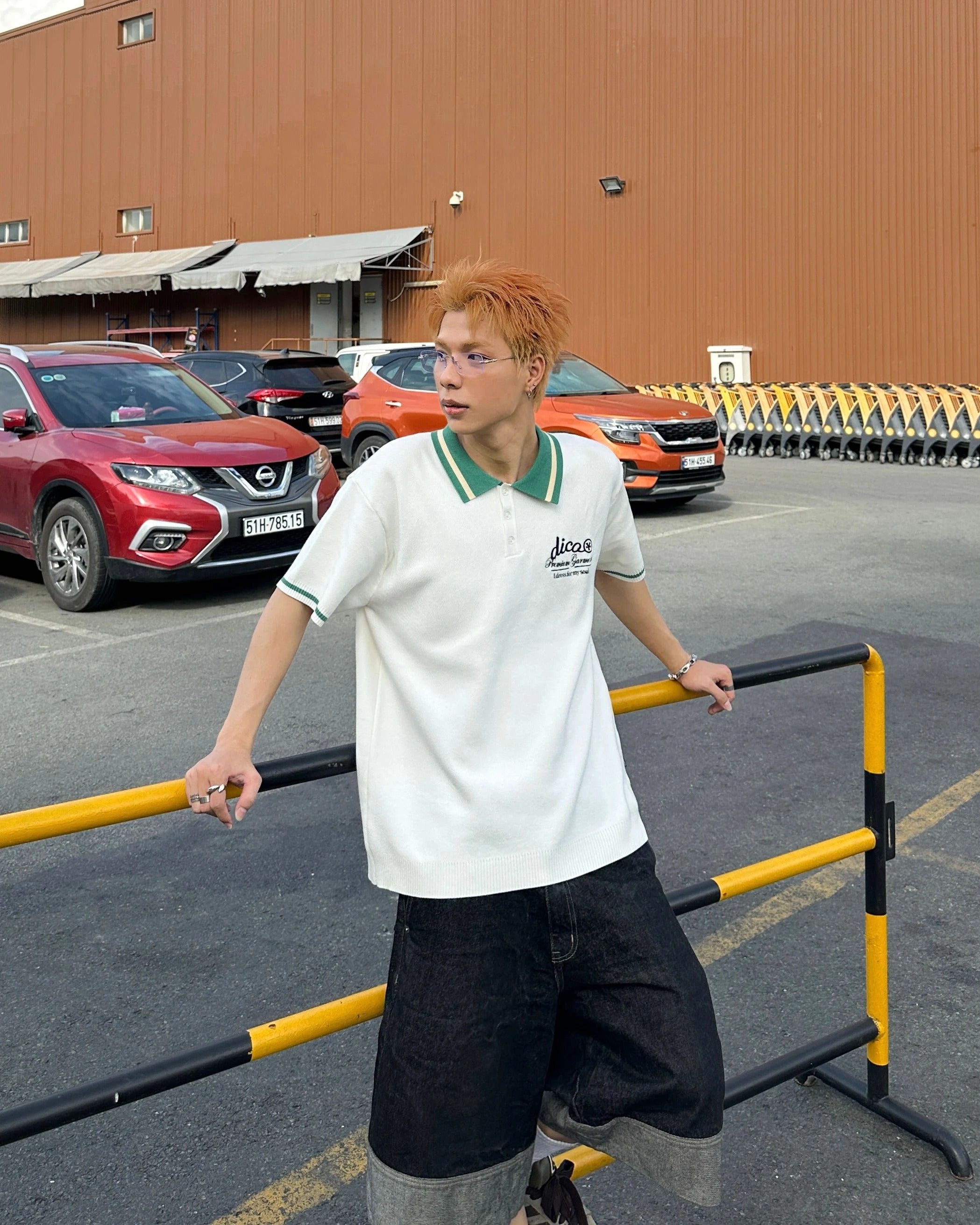 DirtyCoins Knit Polo Premium Garment White Green