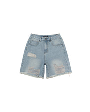 Denim Shorts Studs - Blue Wash
