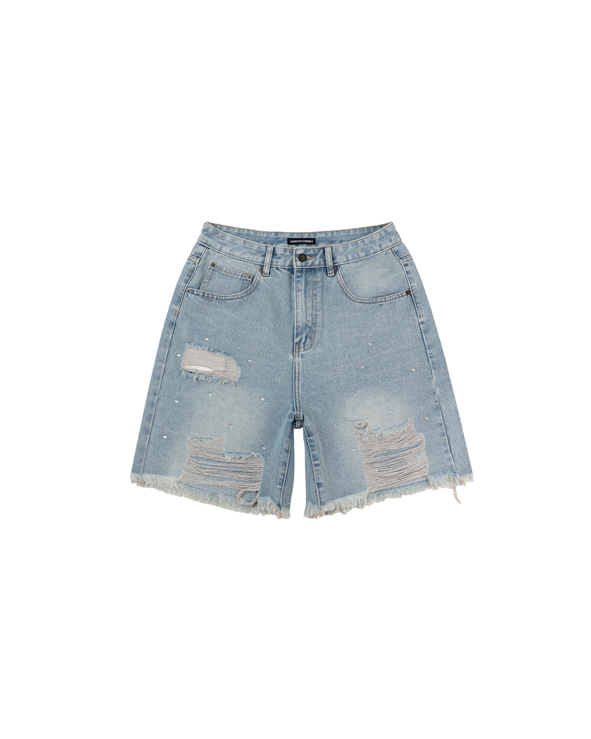 Denim Shorts Studs - Blue Wash
