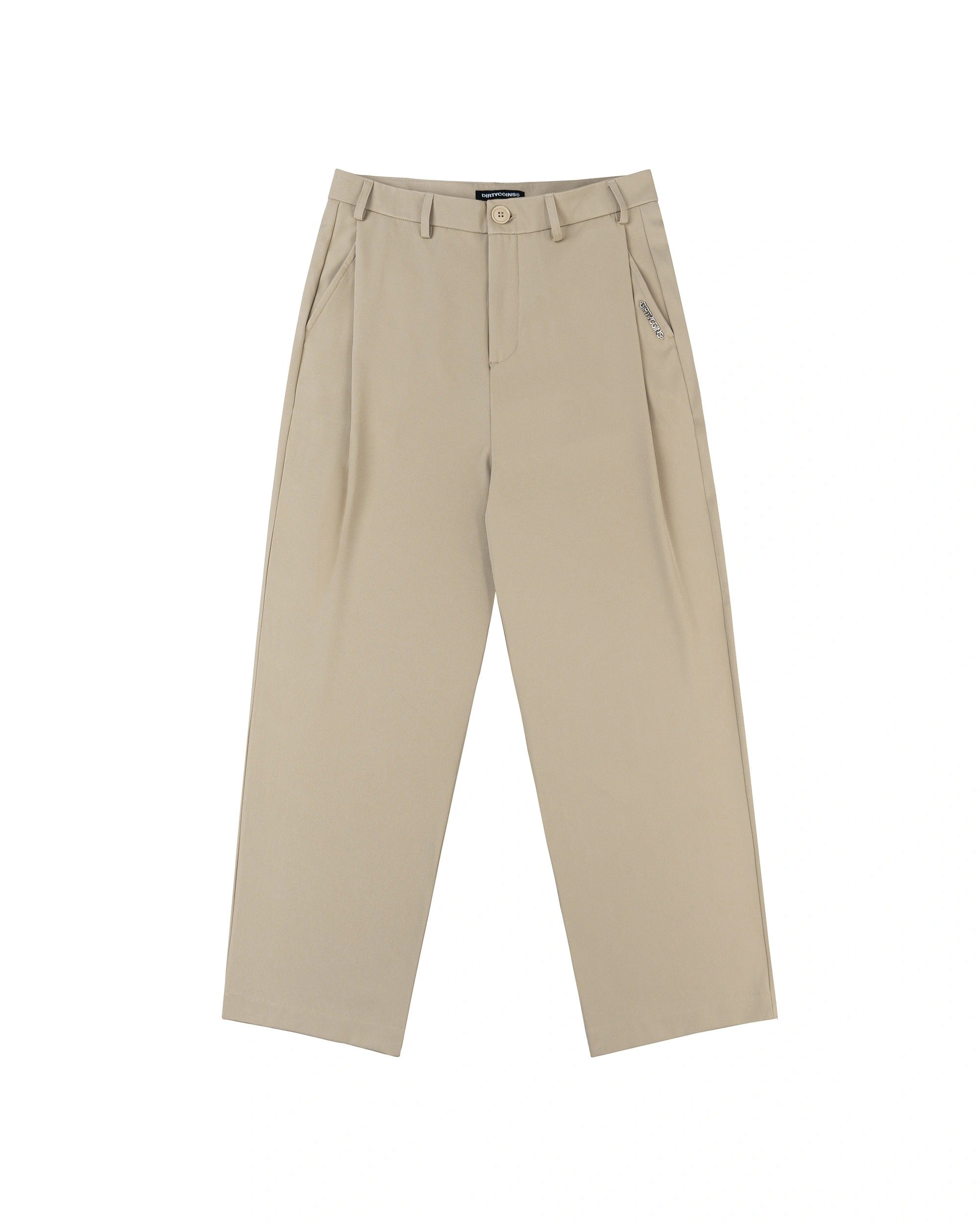 Metal Label Wide Trouser Pants