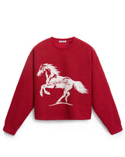 DirtyCoins Horse Power Knit Sweater Red