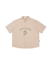 DirtyCoins Floral Silhouette Shirt - Tan