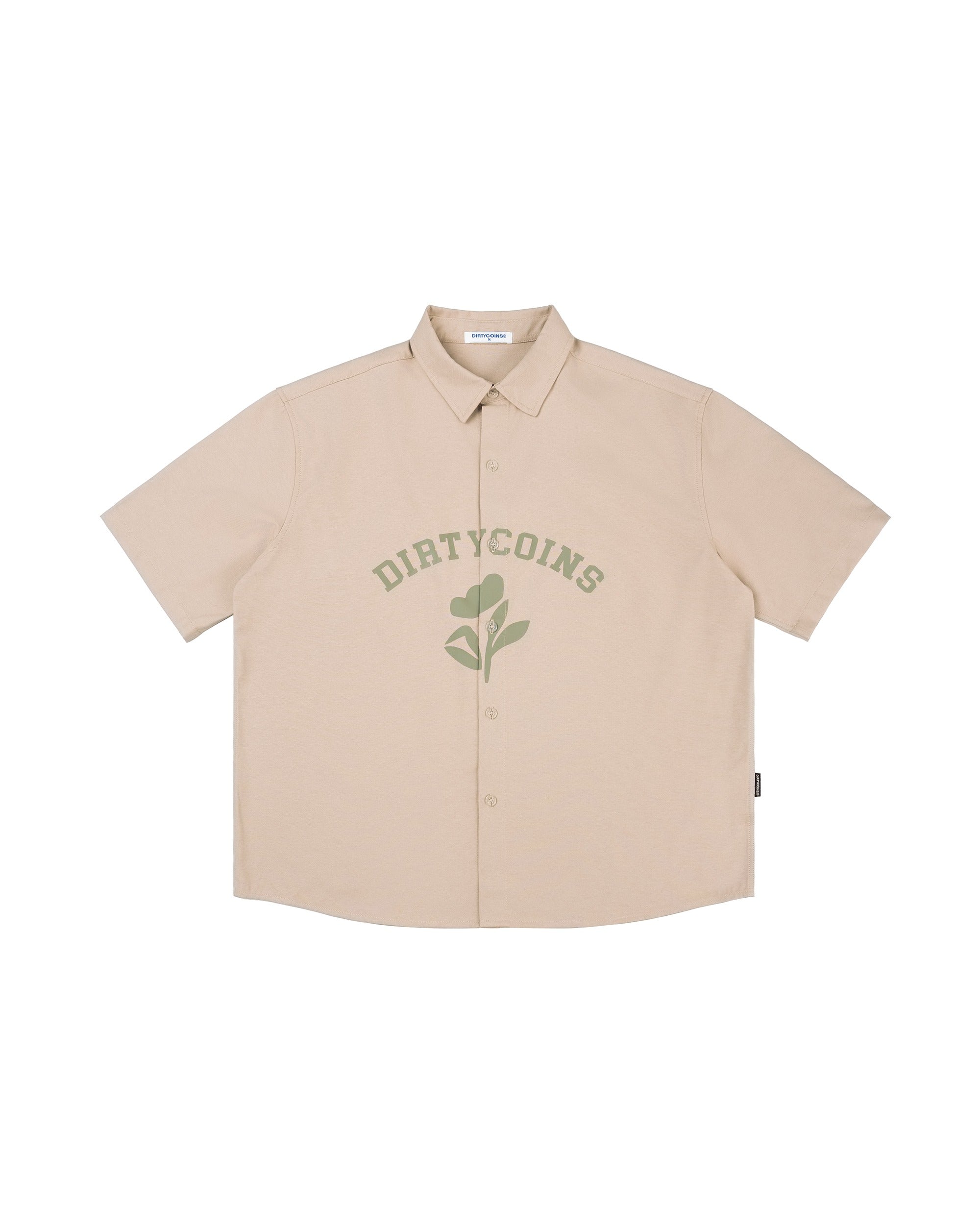 DirtyCoins Floral Silhouette Shirt - Tan