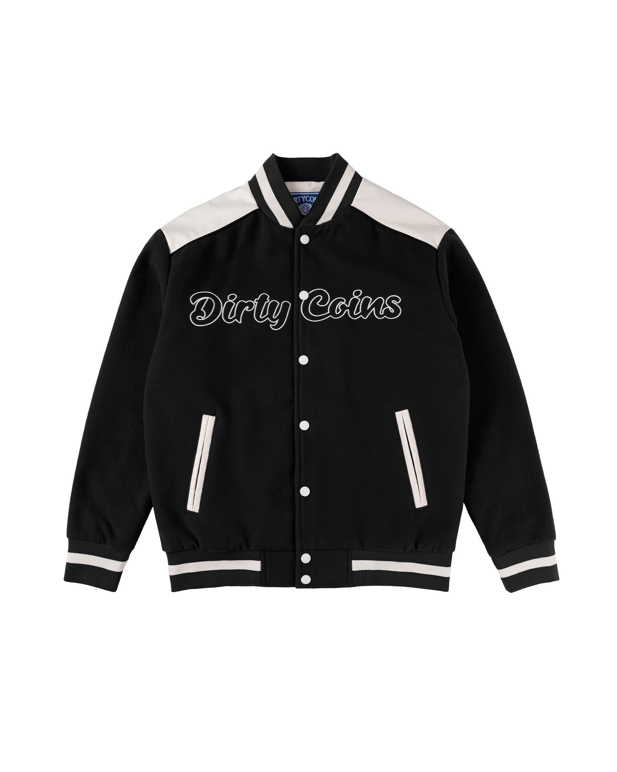 University Felt Varsity Jacket - Black