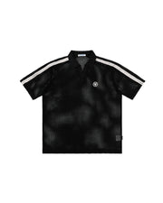 "Y" Patch Crochet Polo Black