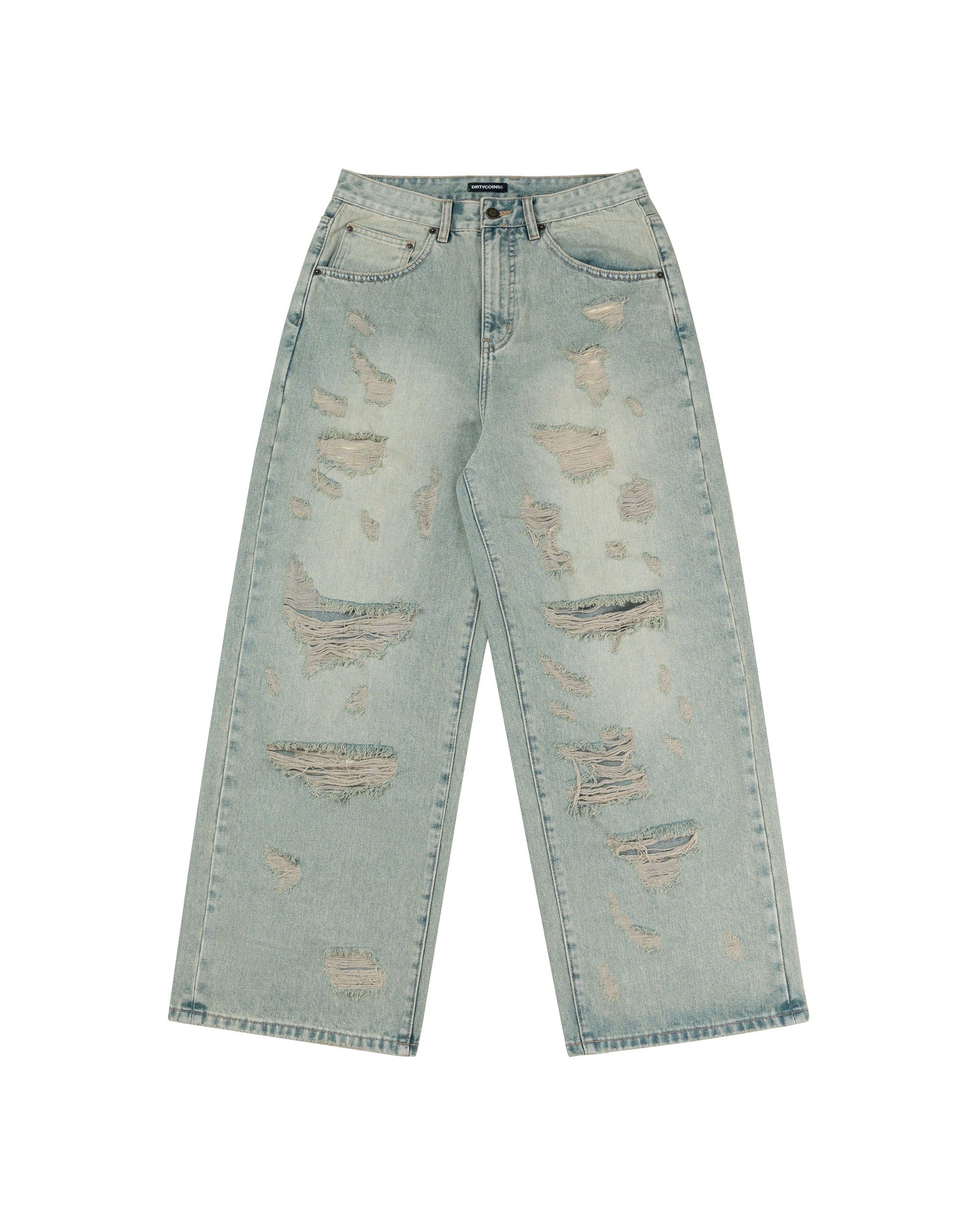 Denim Pants Baggy Destroy - Blue Wash