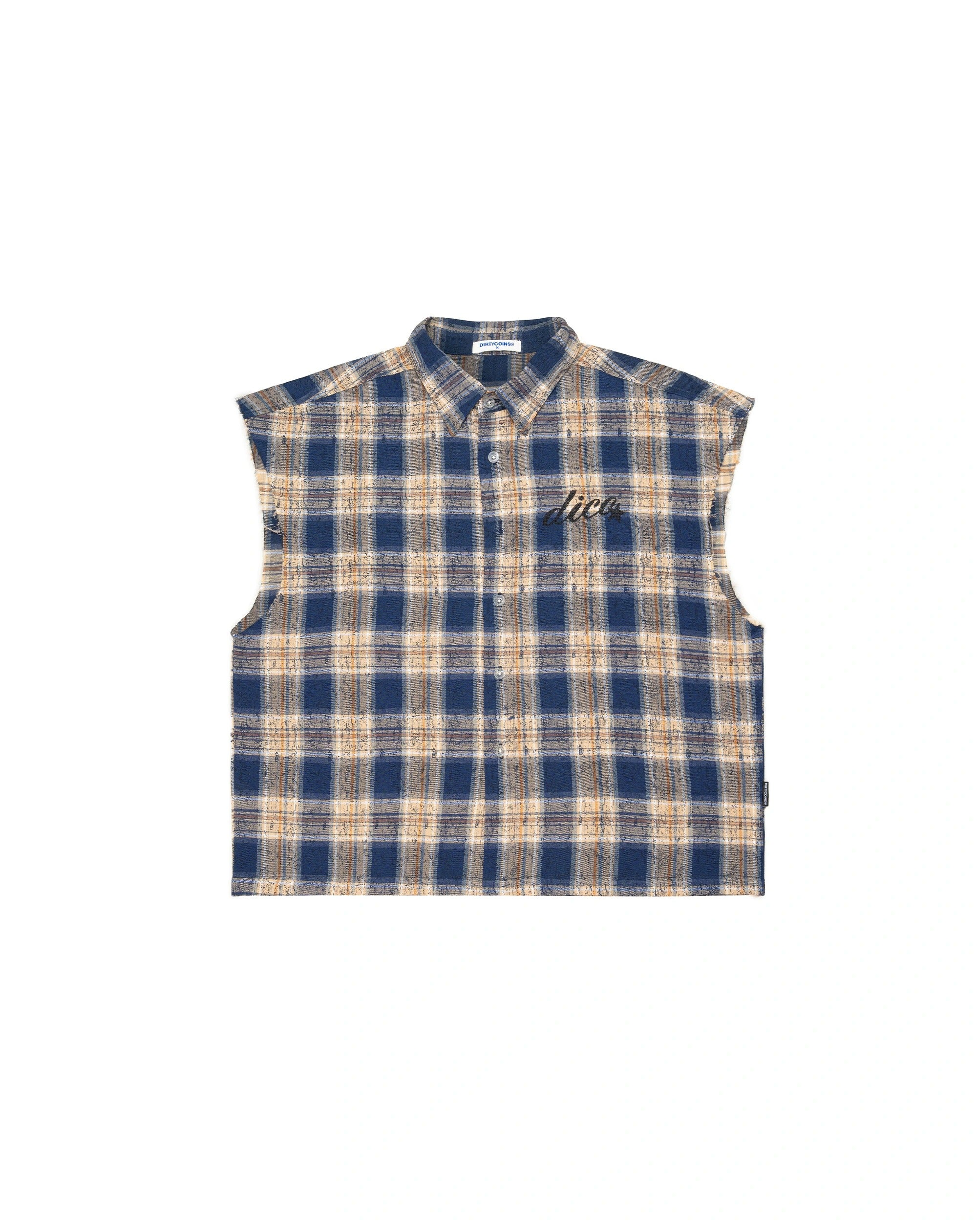 Dico Star Embroidery Sleeveless Flannel Navy Sand