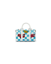 Checkerboard Print Mini Bowler Bag