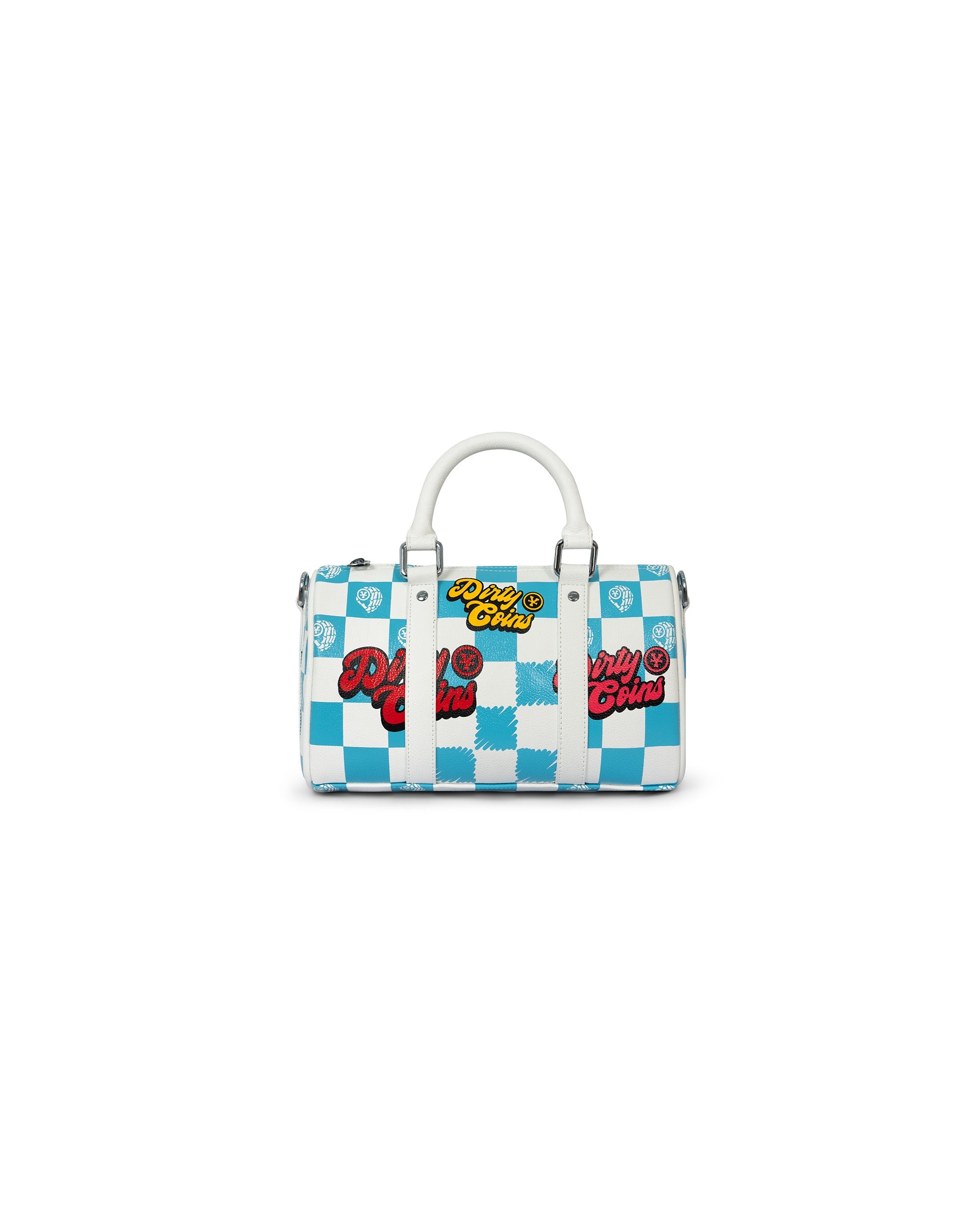 Checkerboard Print Mini Bowler Bag