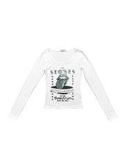 DCxRS Spectrum Night Fitted LS Baby Tee White