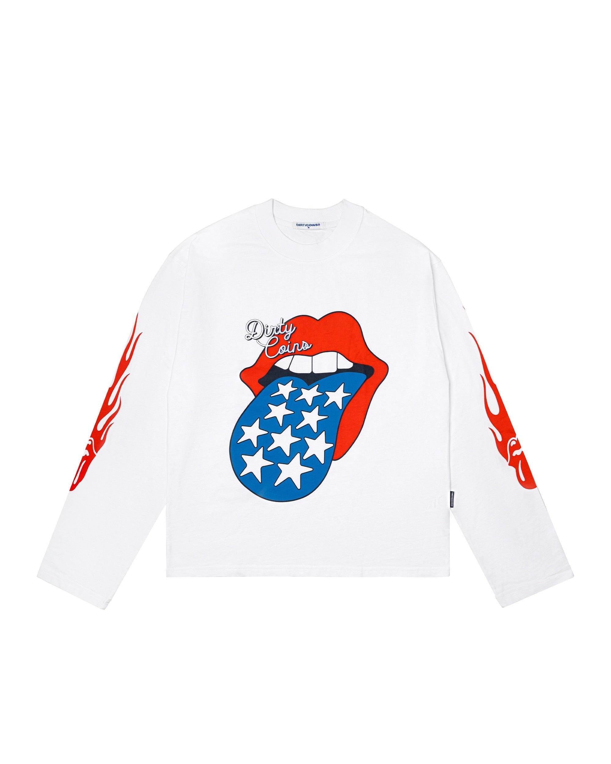 DCxRS Flame Tongue LS T-Shirt White
