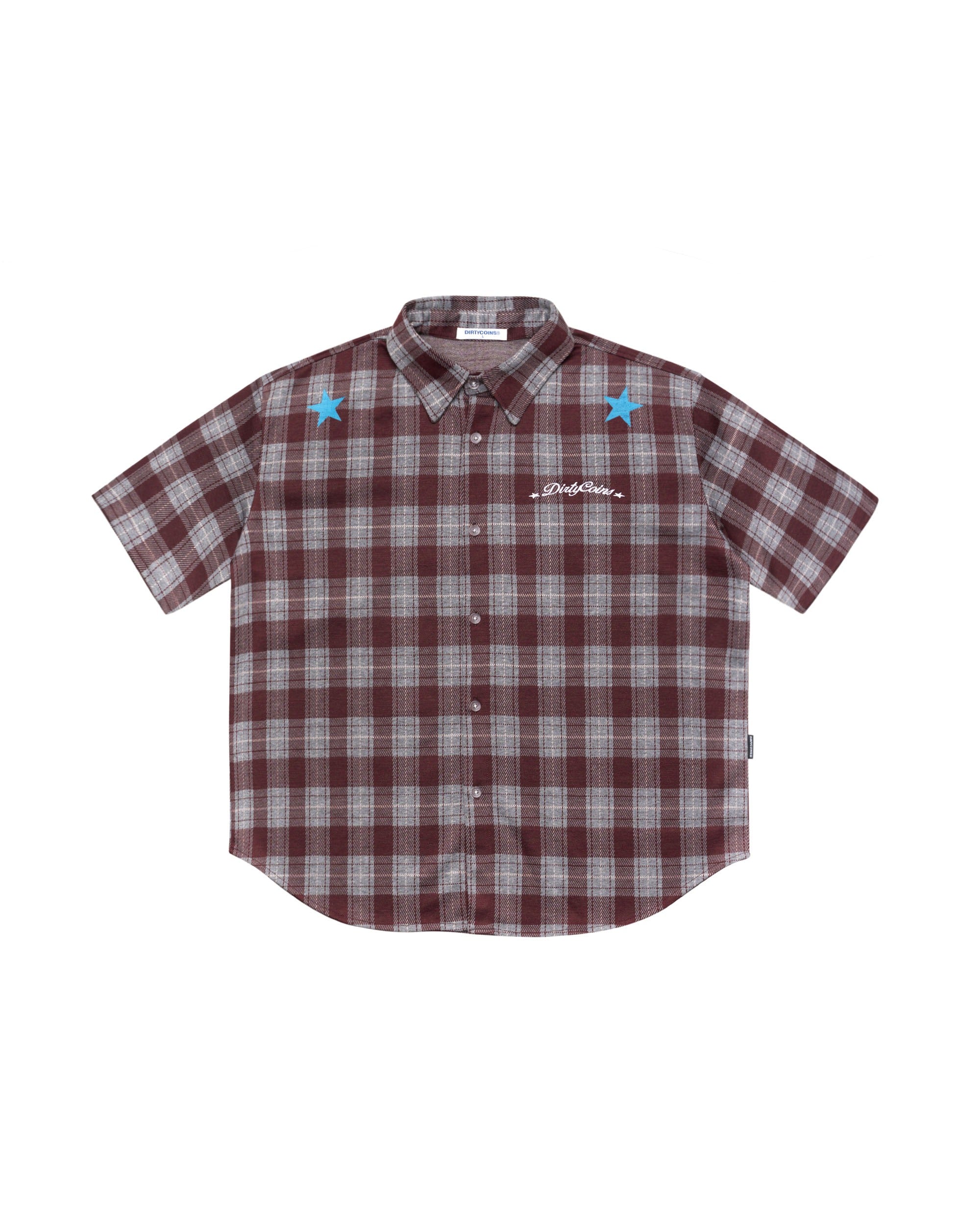 DirtyCoins Bluestar Check Shirt Red