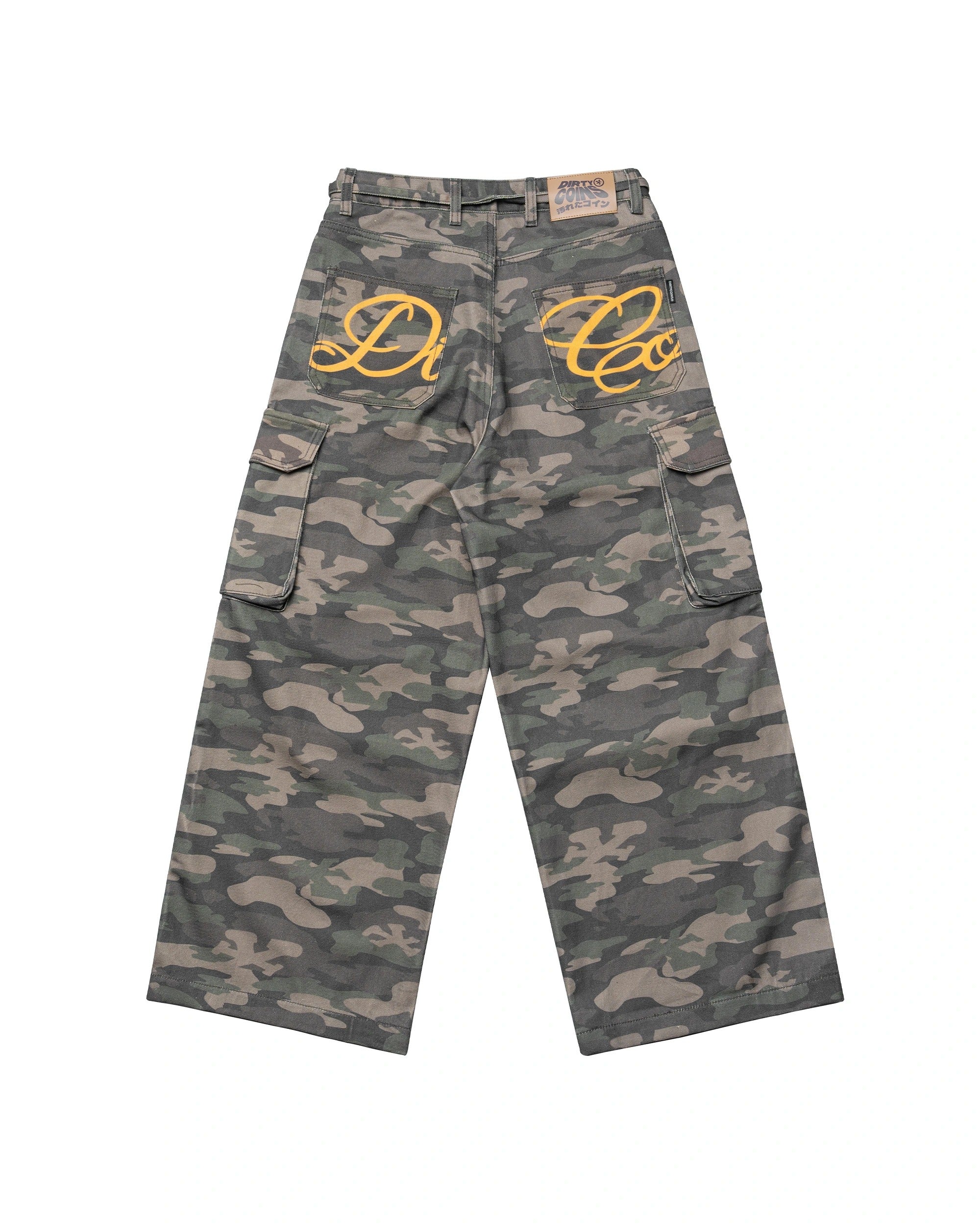 DirtyCoins Drawstring Camo Denim Cargo Pants