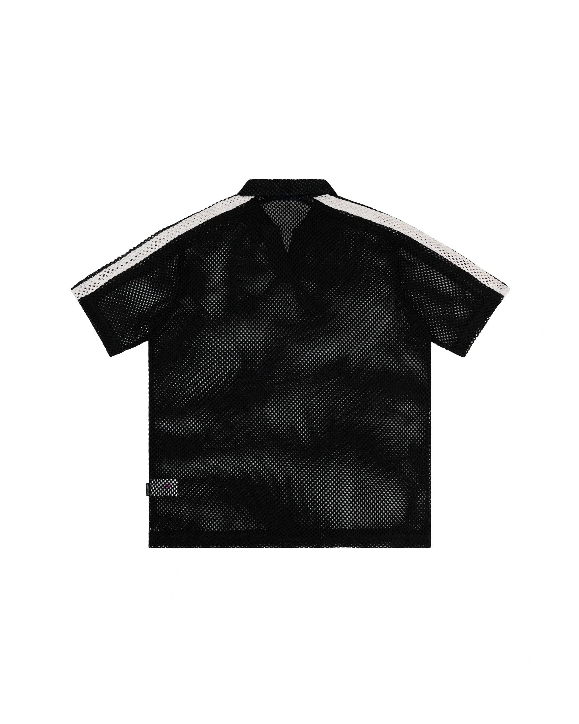 "Y" Patch Crochet Polo Black