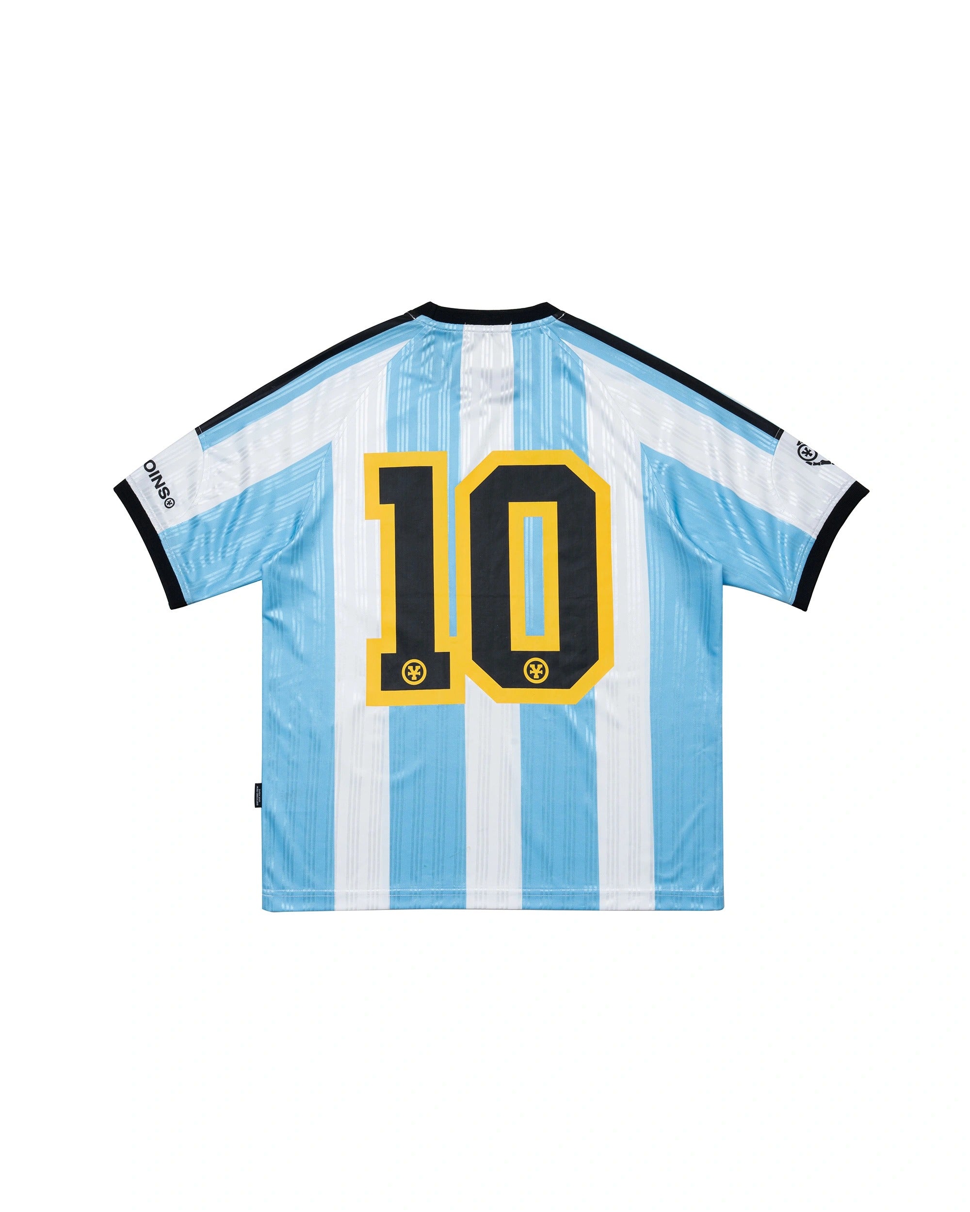 DirtyCoins Striped Soccer Jersey Baby Blue White