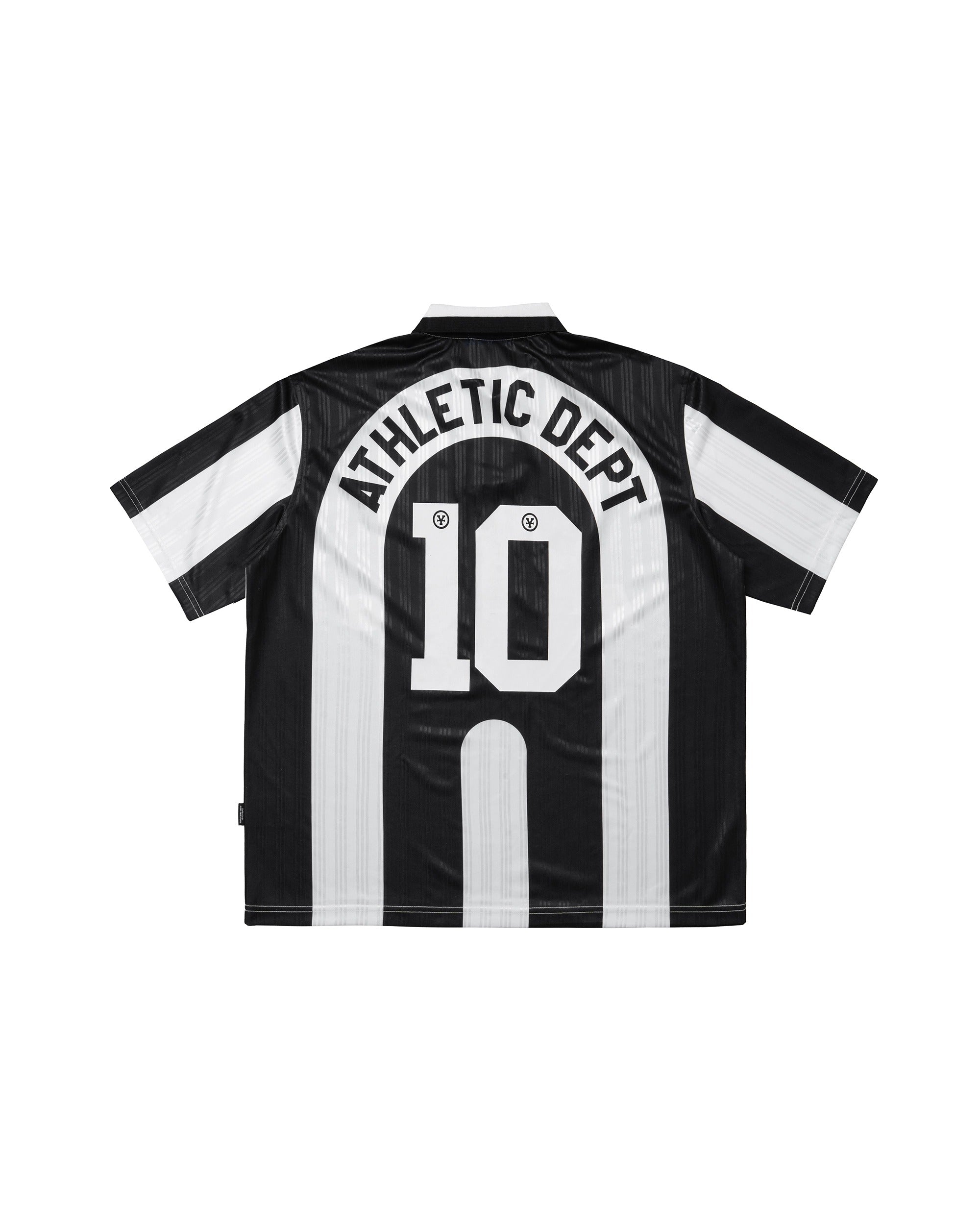 DirtyCoins Striped Soccer Polo Jersey Black White