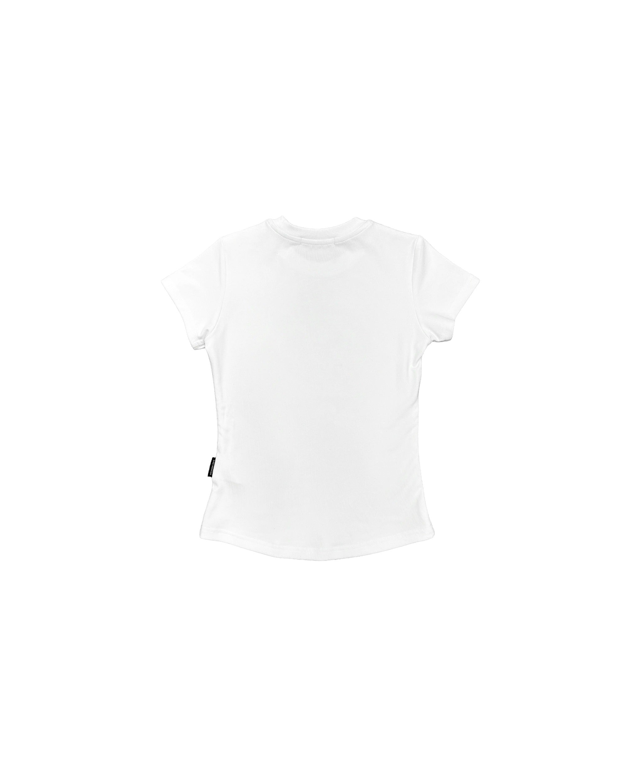 DCxRS Vintage Tongue Fitted Baby Tee White