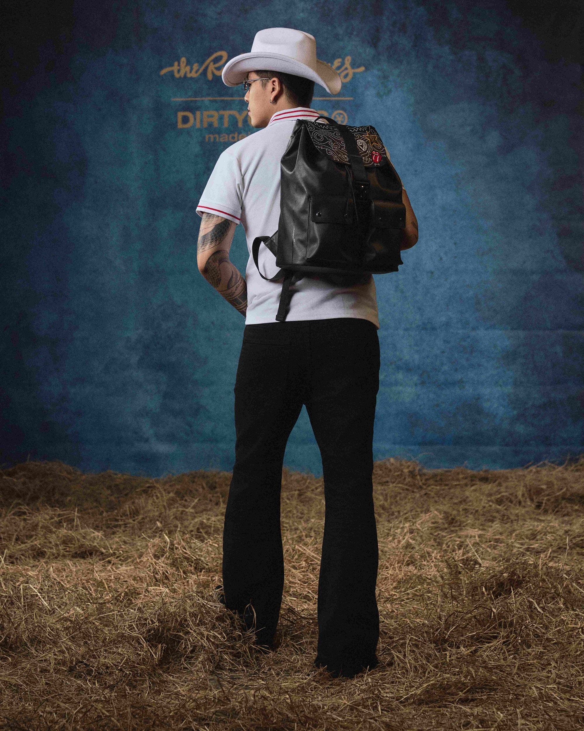 DCxRS Paches Leaher Military Backpack