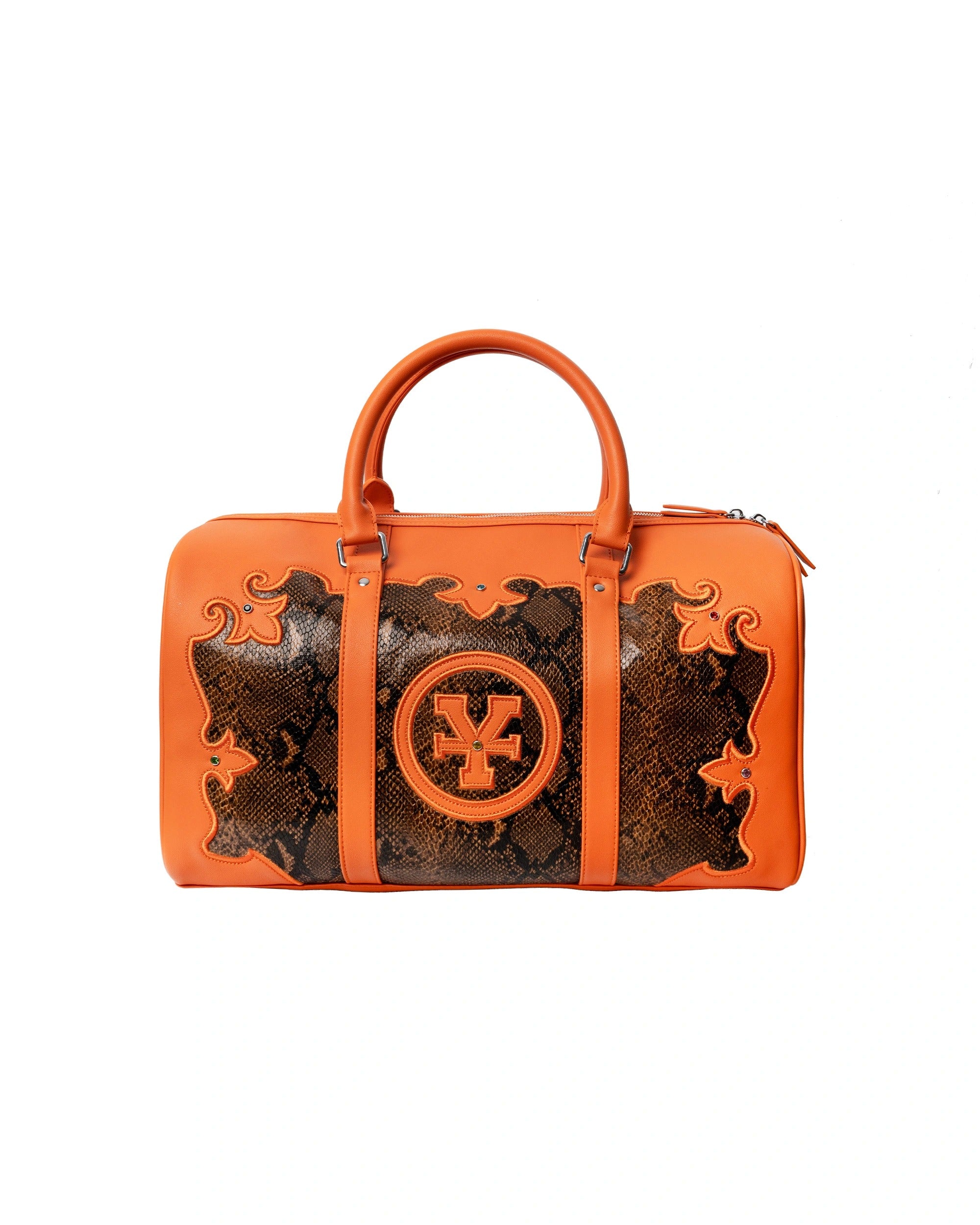 DCxRS Snake Leather Bowler Bag Orange