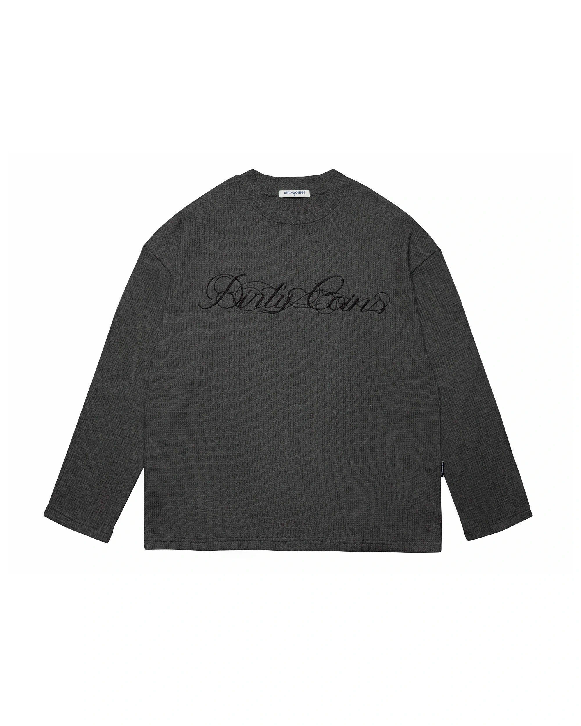 DirtyCoins Script Waffle Long Sleeve T-Shirt