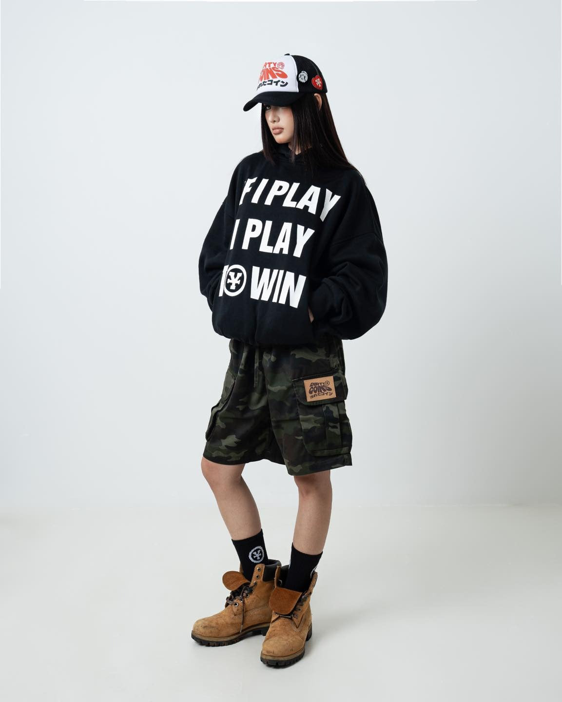 Play To Win Oversized Hoodie - Black
