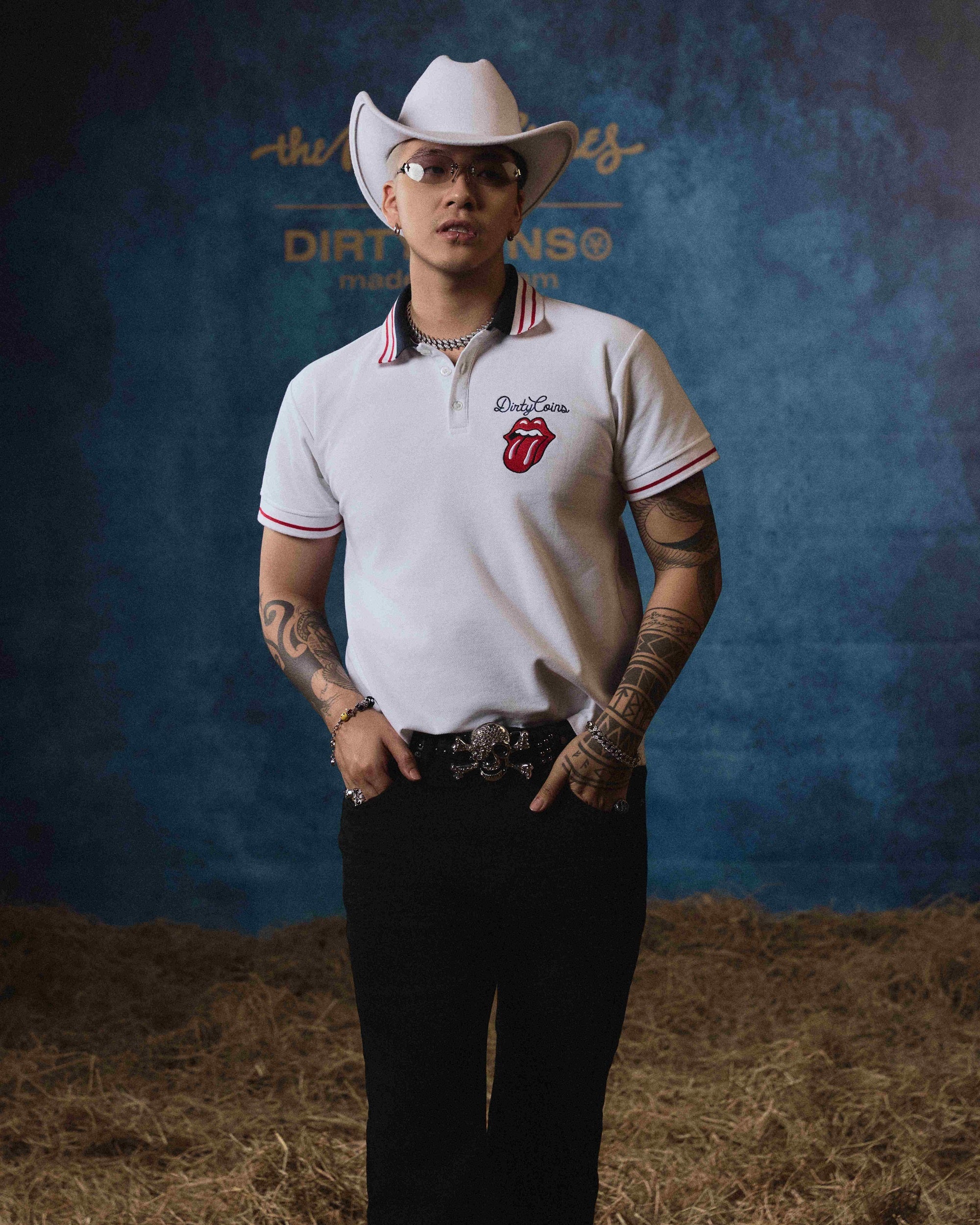 DCxRS Embroidery Logo Polo White