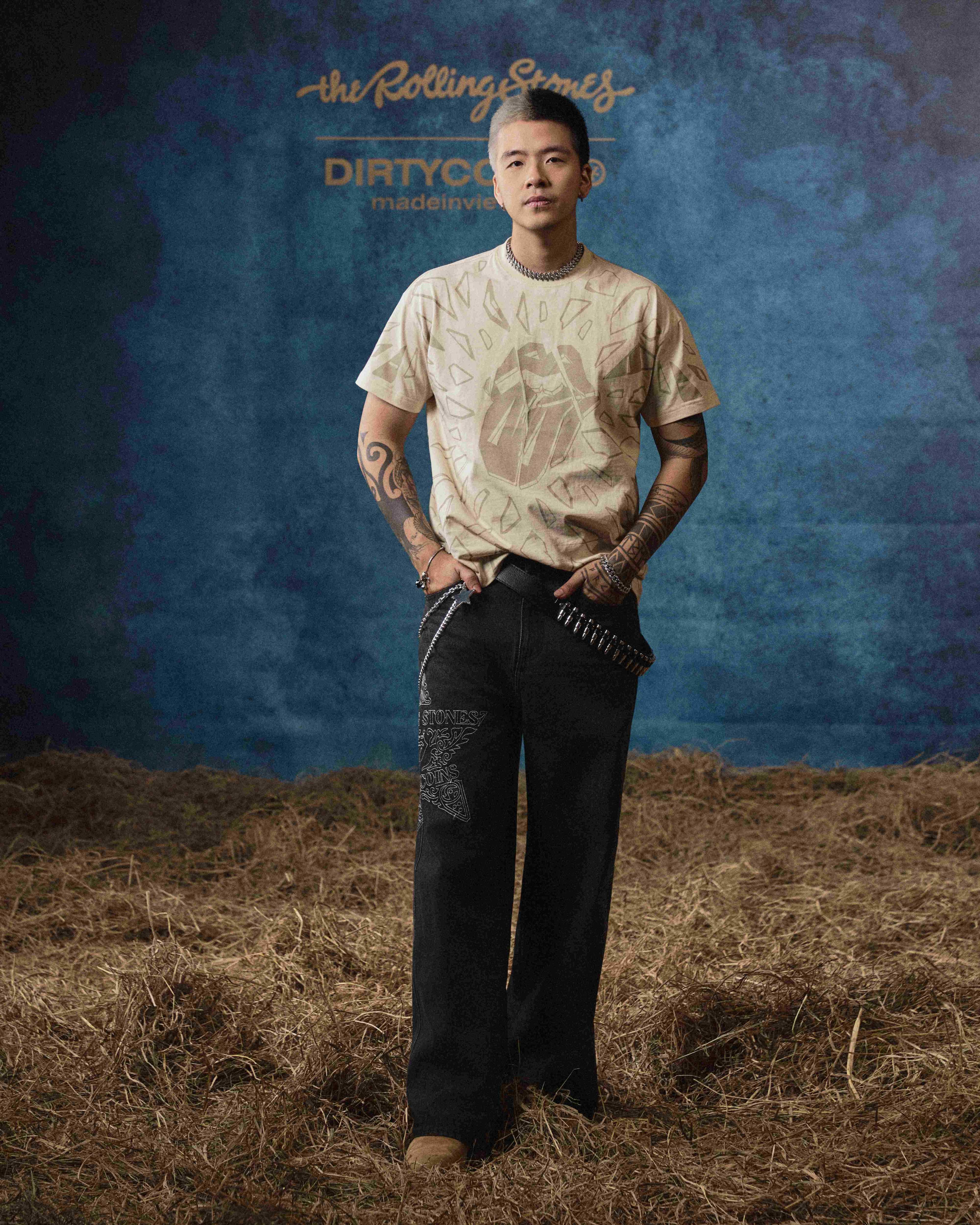 DCxRS Sheriff Patches Denim Pants Black