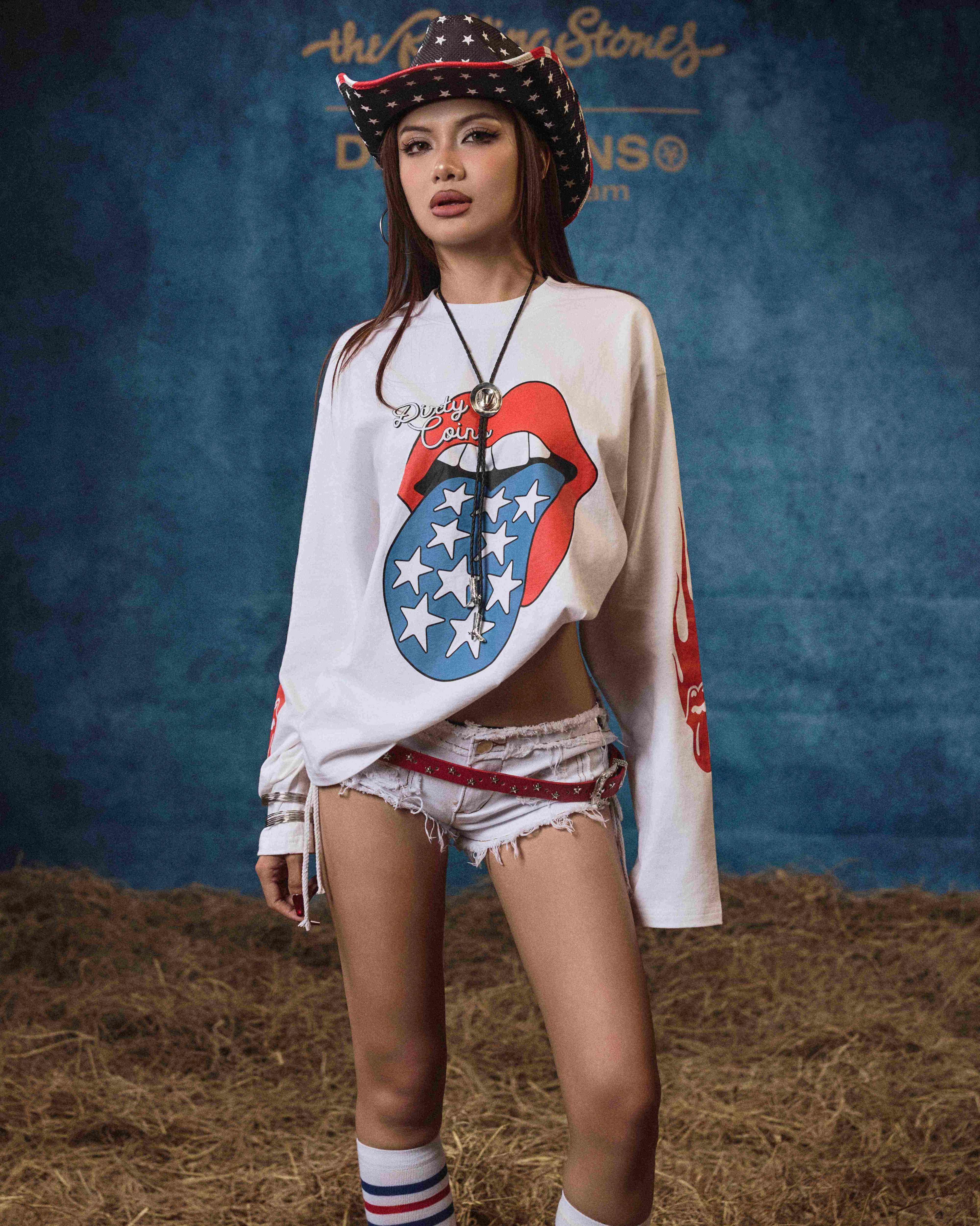 DCxRS Flame Tongue LS T-Shirt White