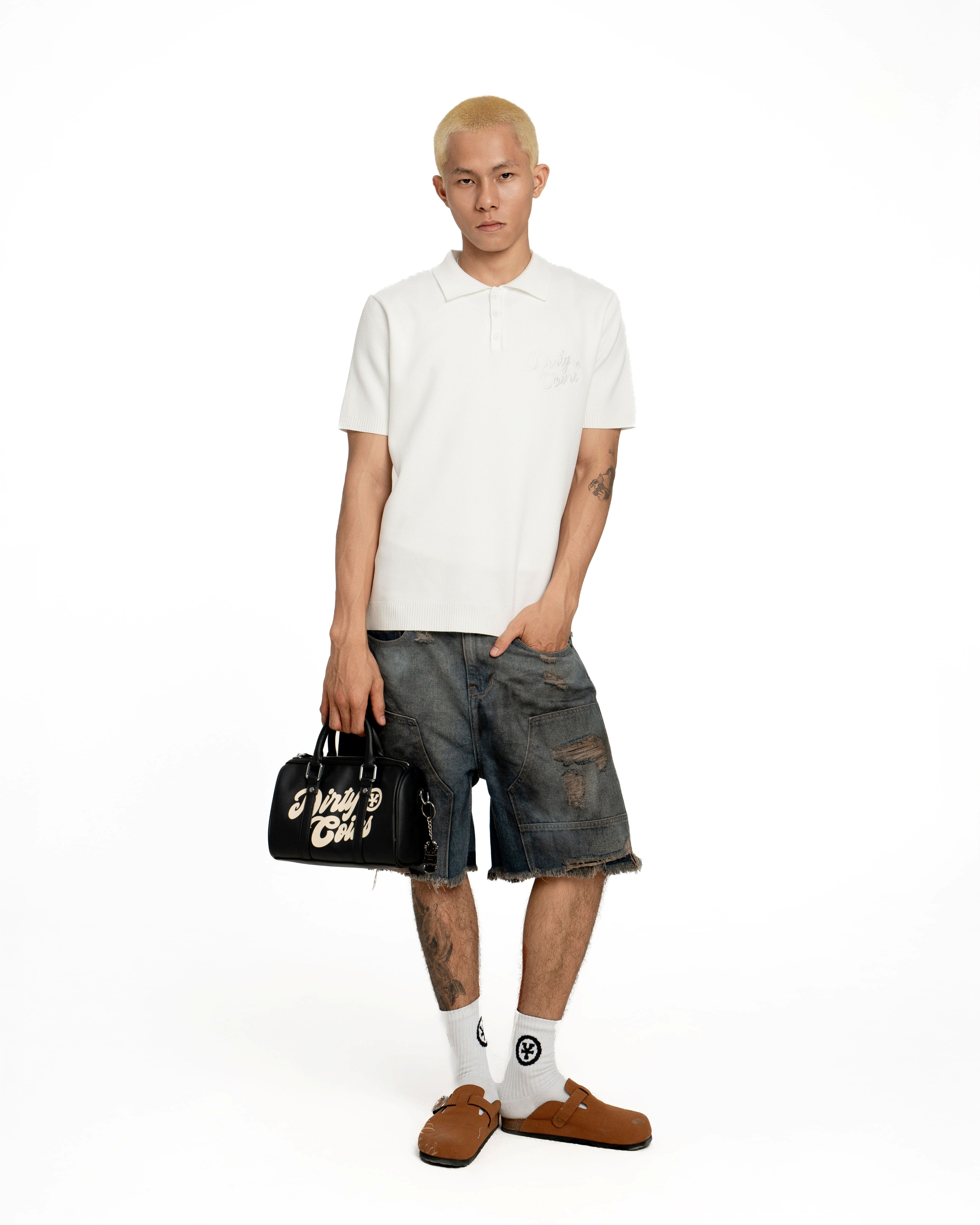DirtyCoins Rope Embroidery Knit Polo
