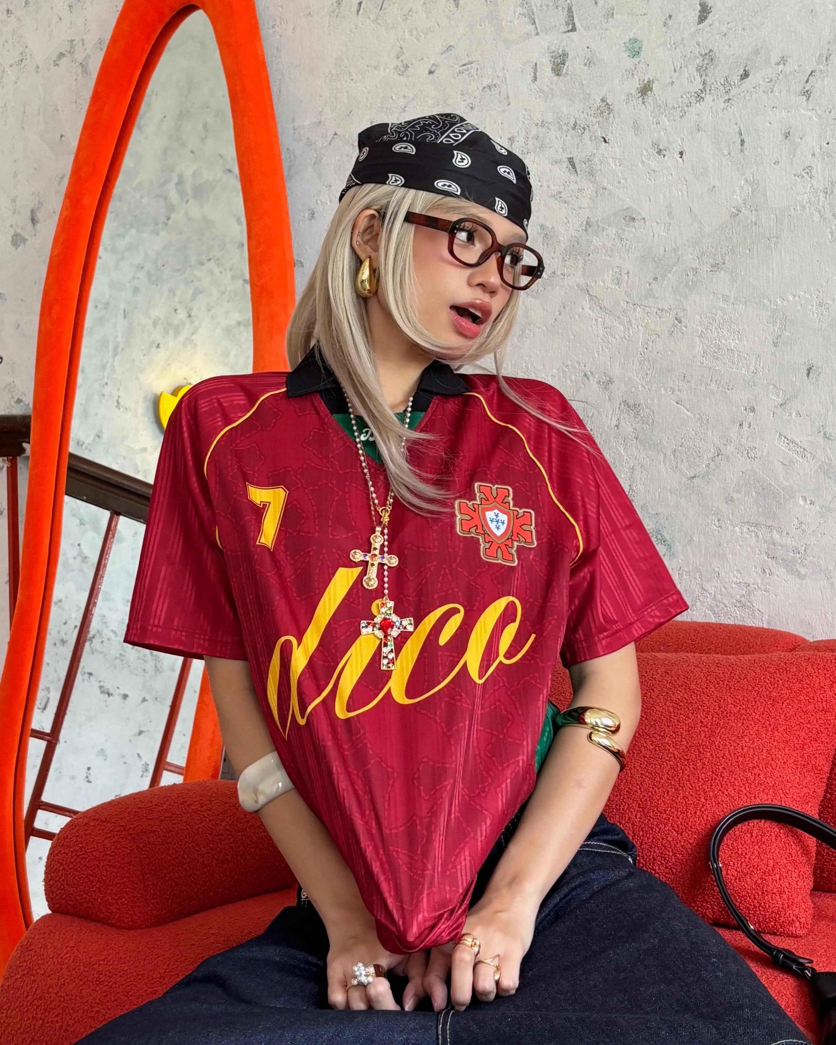 DirtyCoins Soccer Jersey Dico Seven Red Green