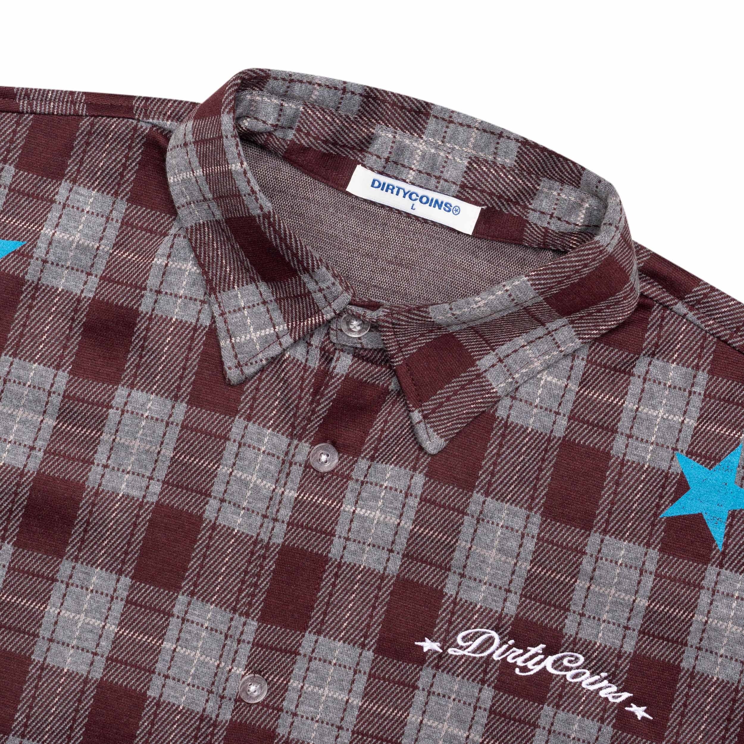 DirtyCoins Bluestar Check Shirt Red