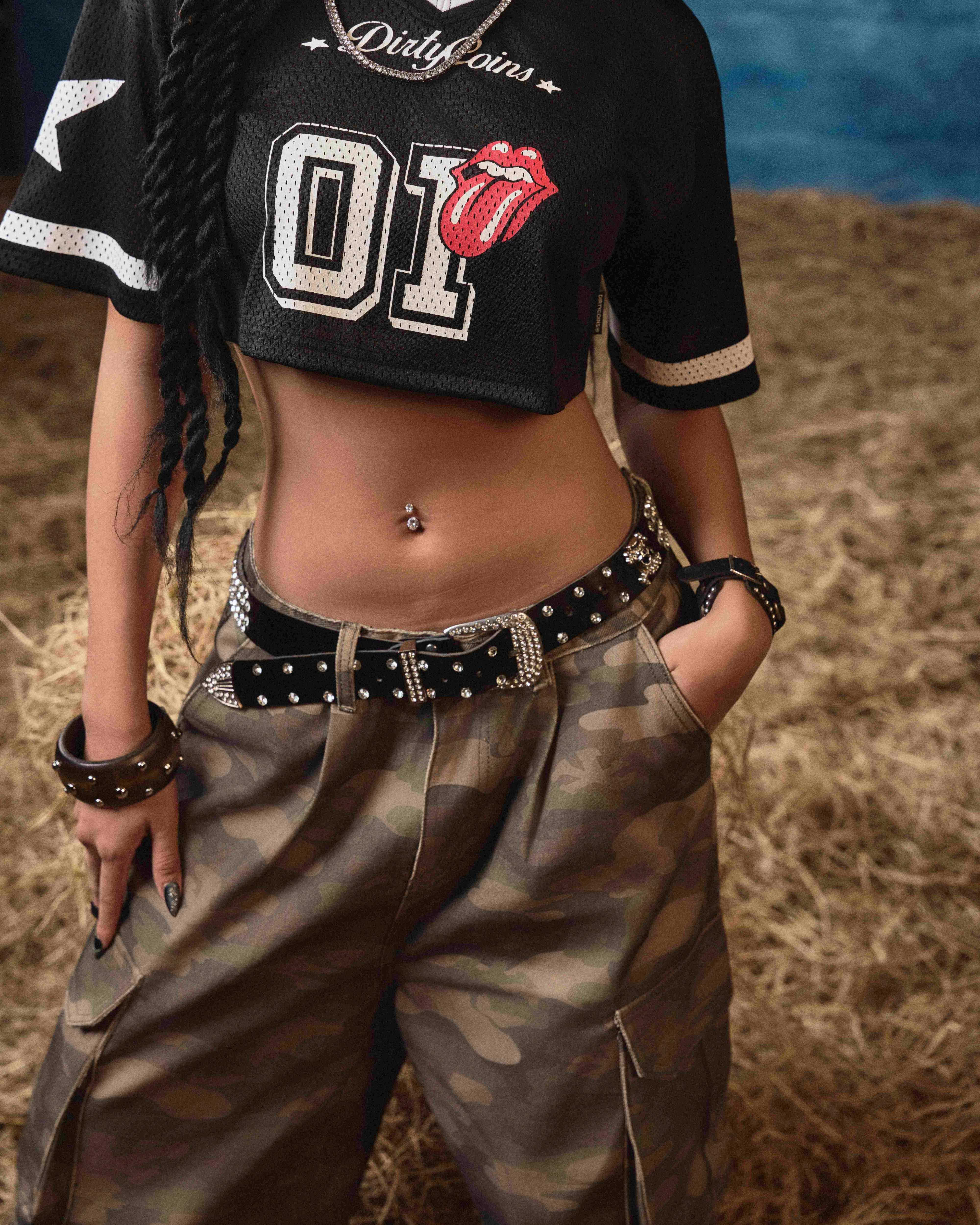 DCxRS Star 01 Football Jersey Croptop Black