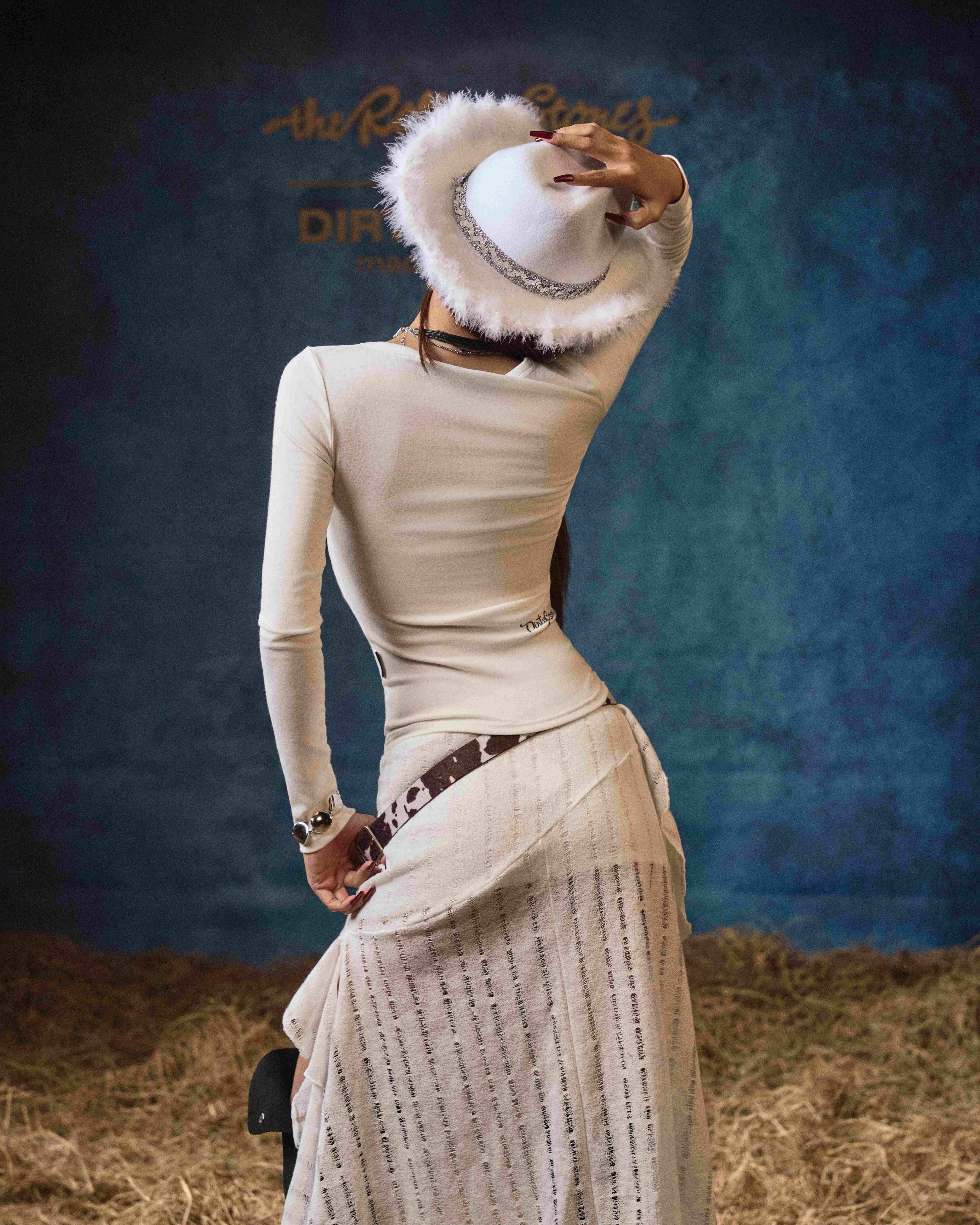 DCxRS Spectrum Night Fitted LS Baby Tee White