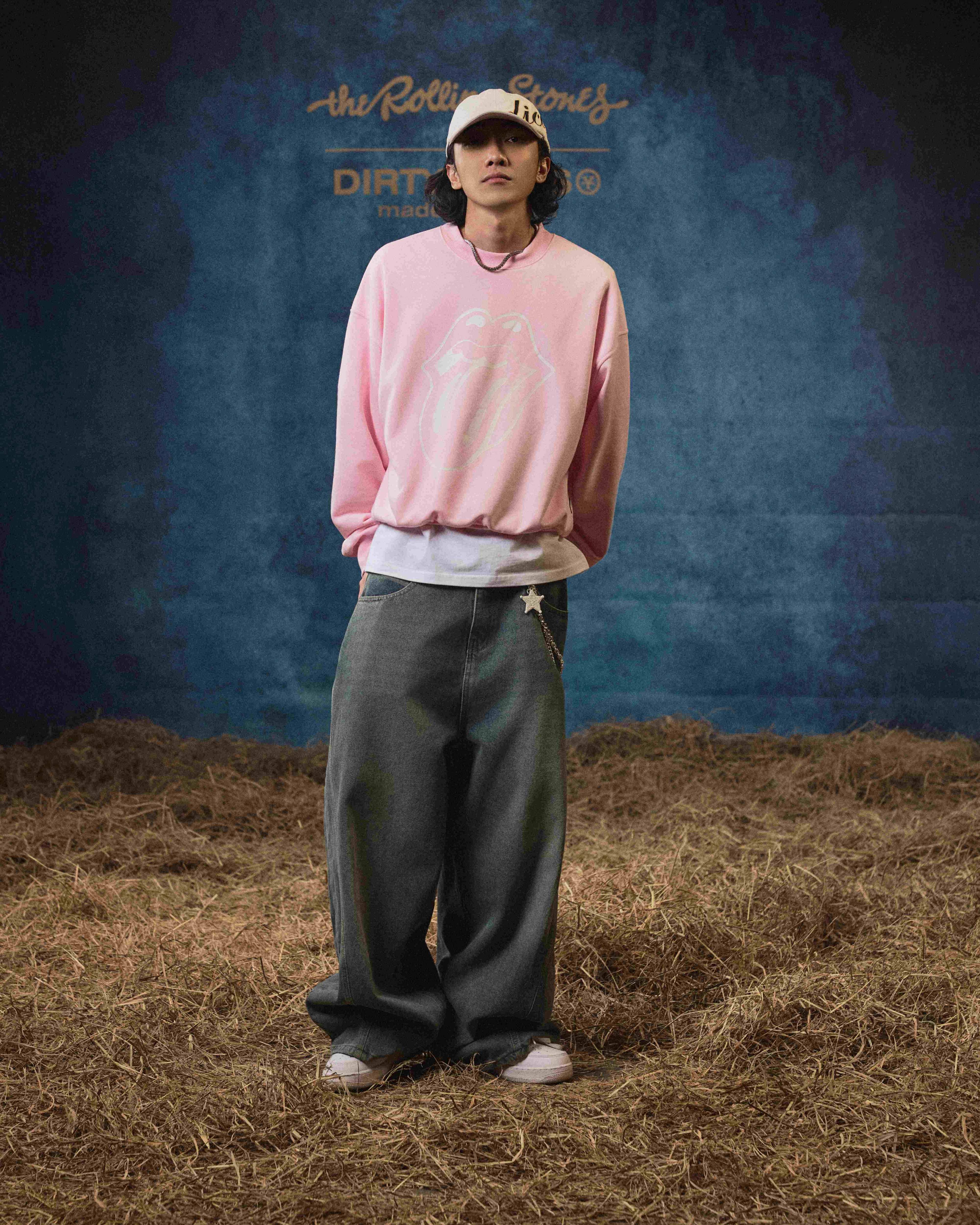 DCxRS Big Logo Printed Sweatshirt Pink