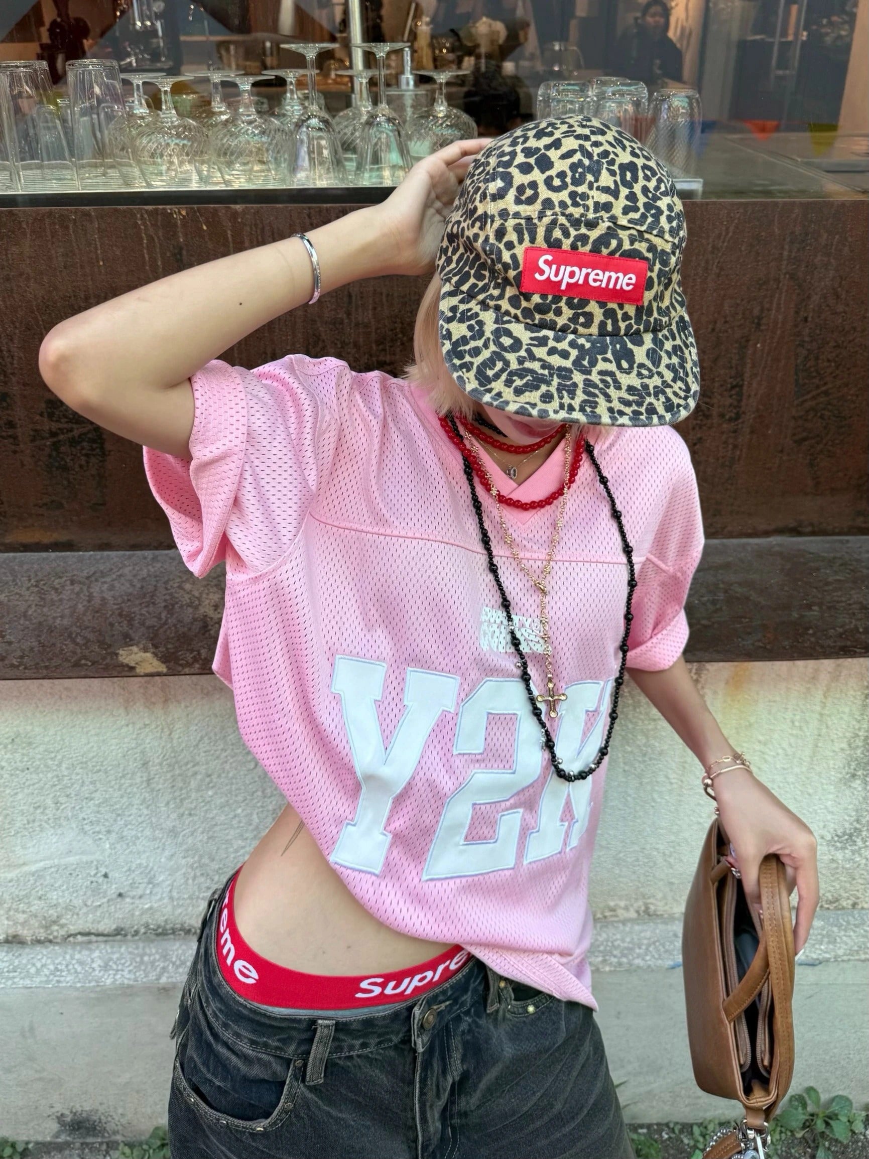 DirtyCoins Y2K Jersey Football Pink