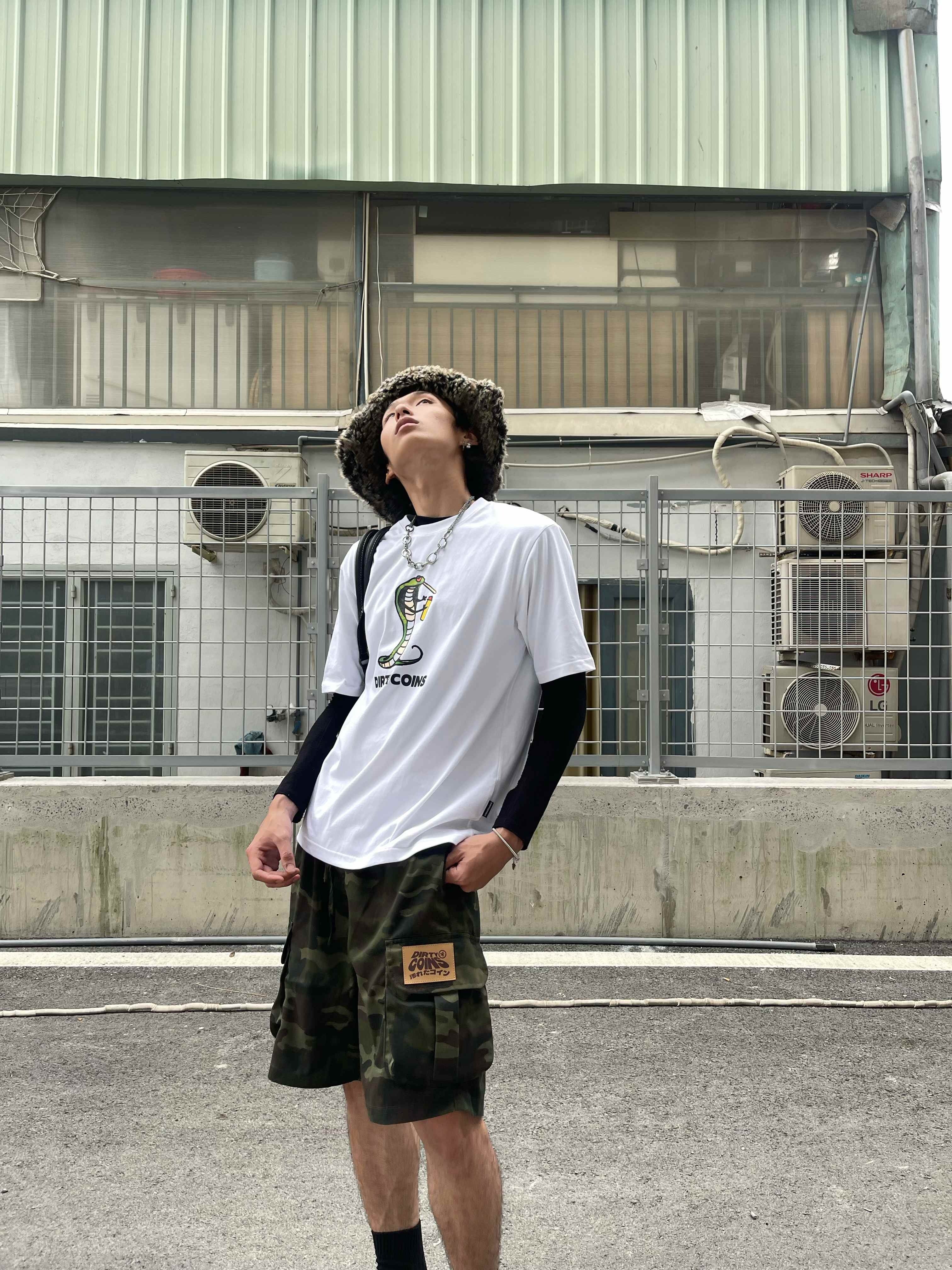 Patched Camo Cargo Shorts