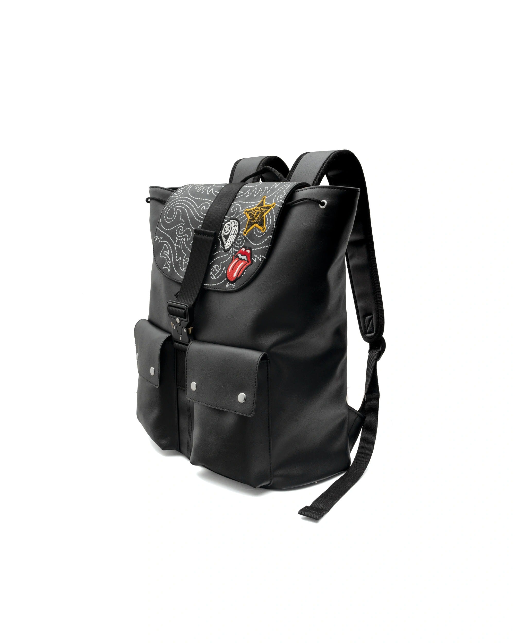 DCxRS Paches Leaher Military Backpack