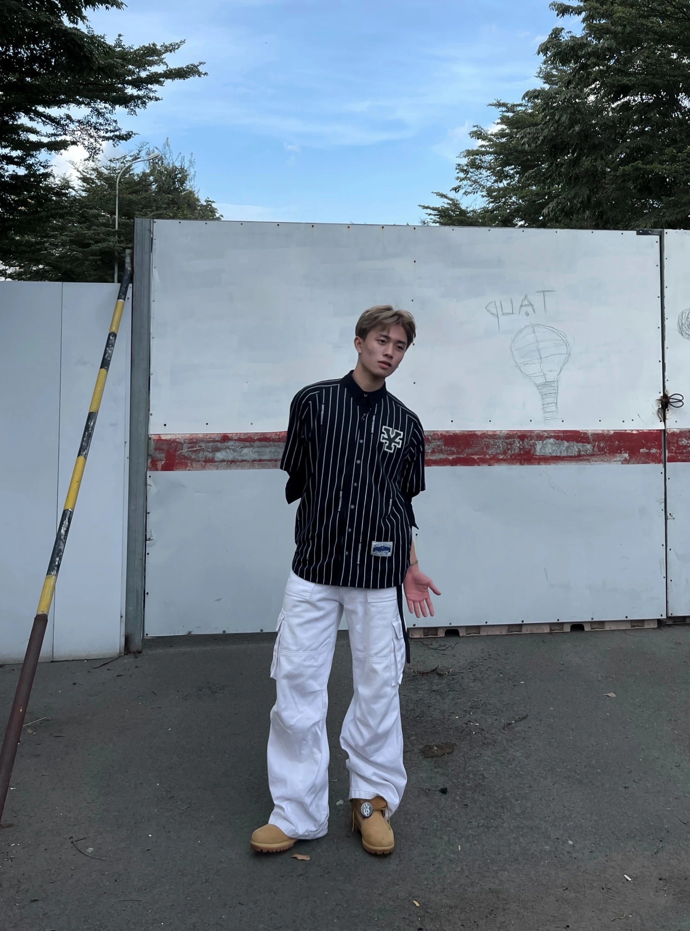 Shirts Baseball Black Striped