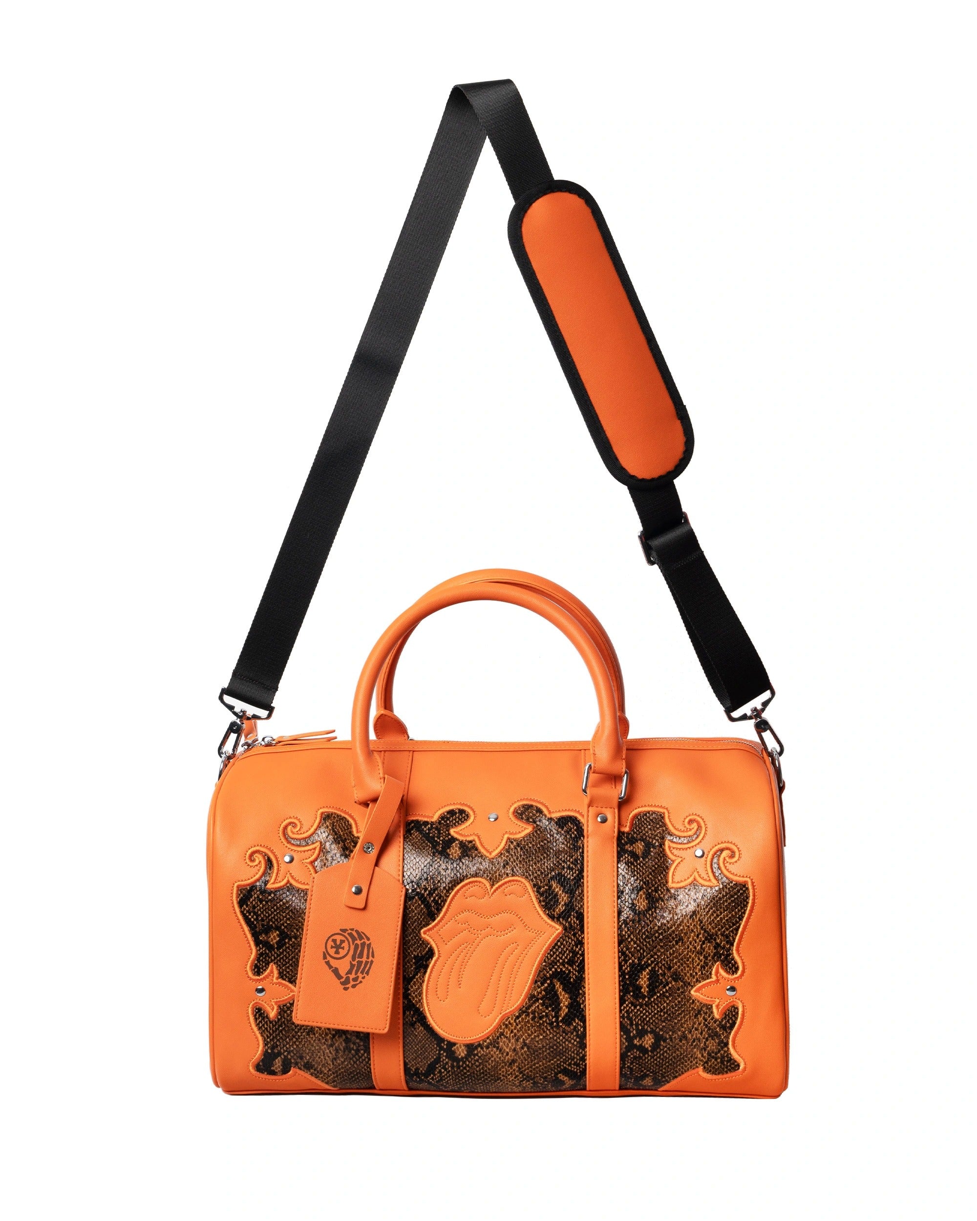 DCxRS Snake Leather Bowler Bag Orange