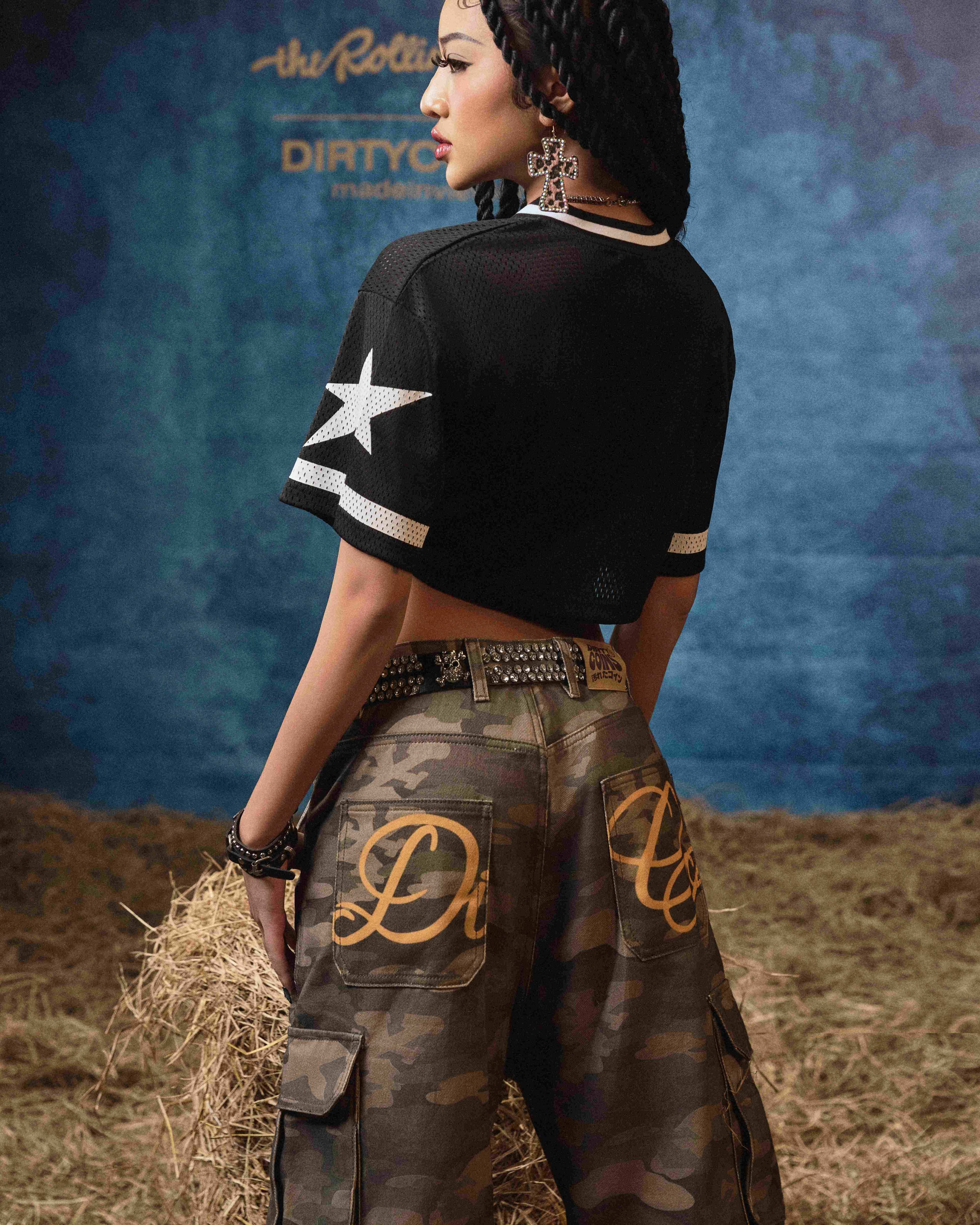 DCxRS Star 01 Football Jersey Croptop Black