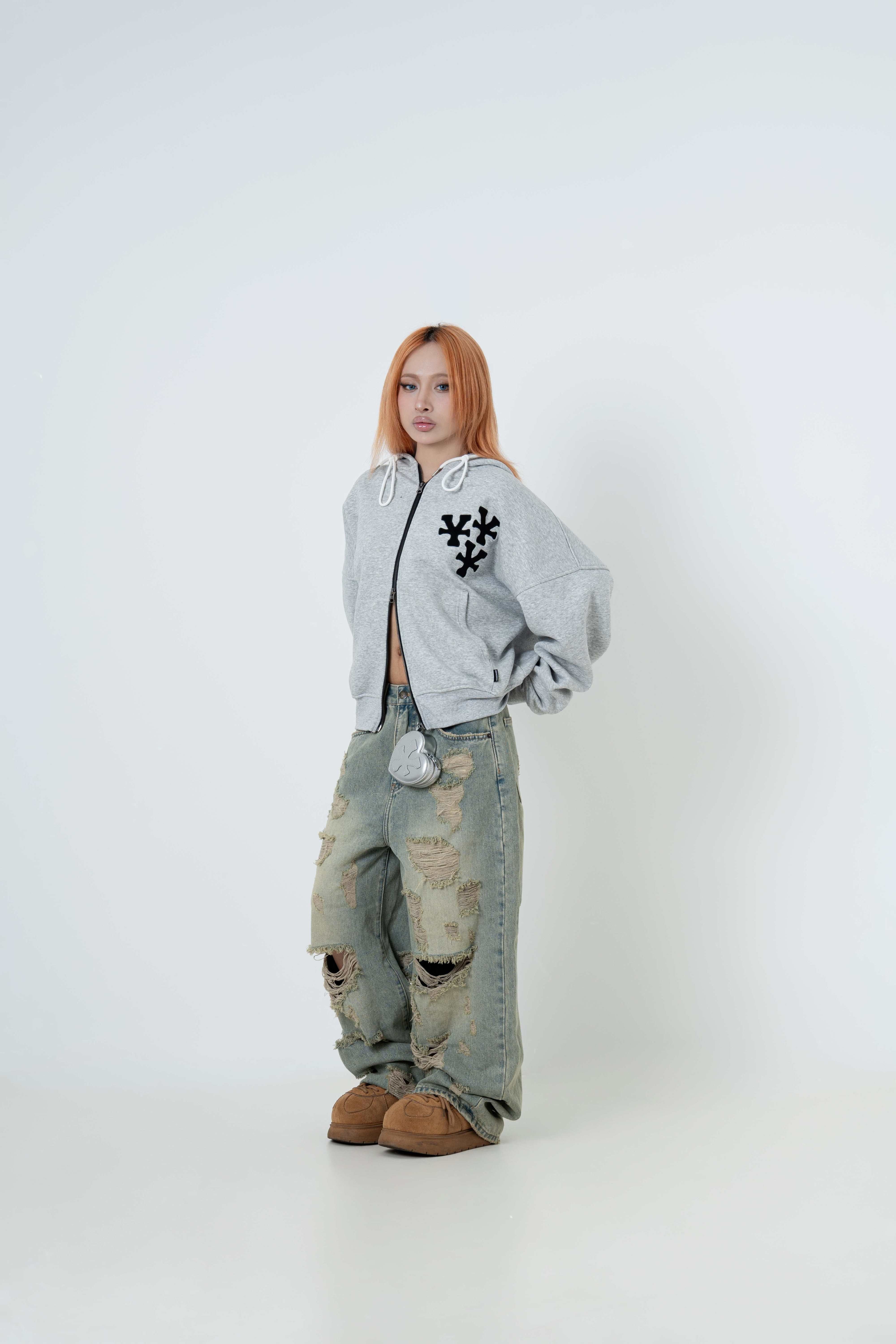 Denim Pants Baggy Destroy - Blue Wash