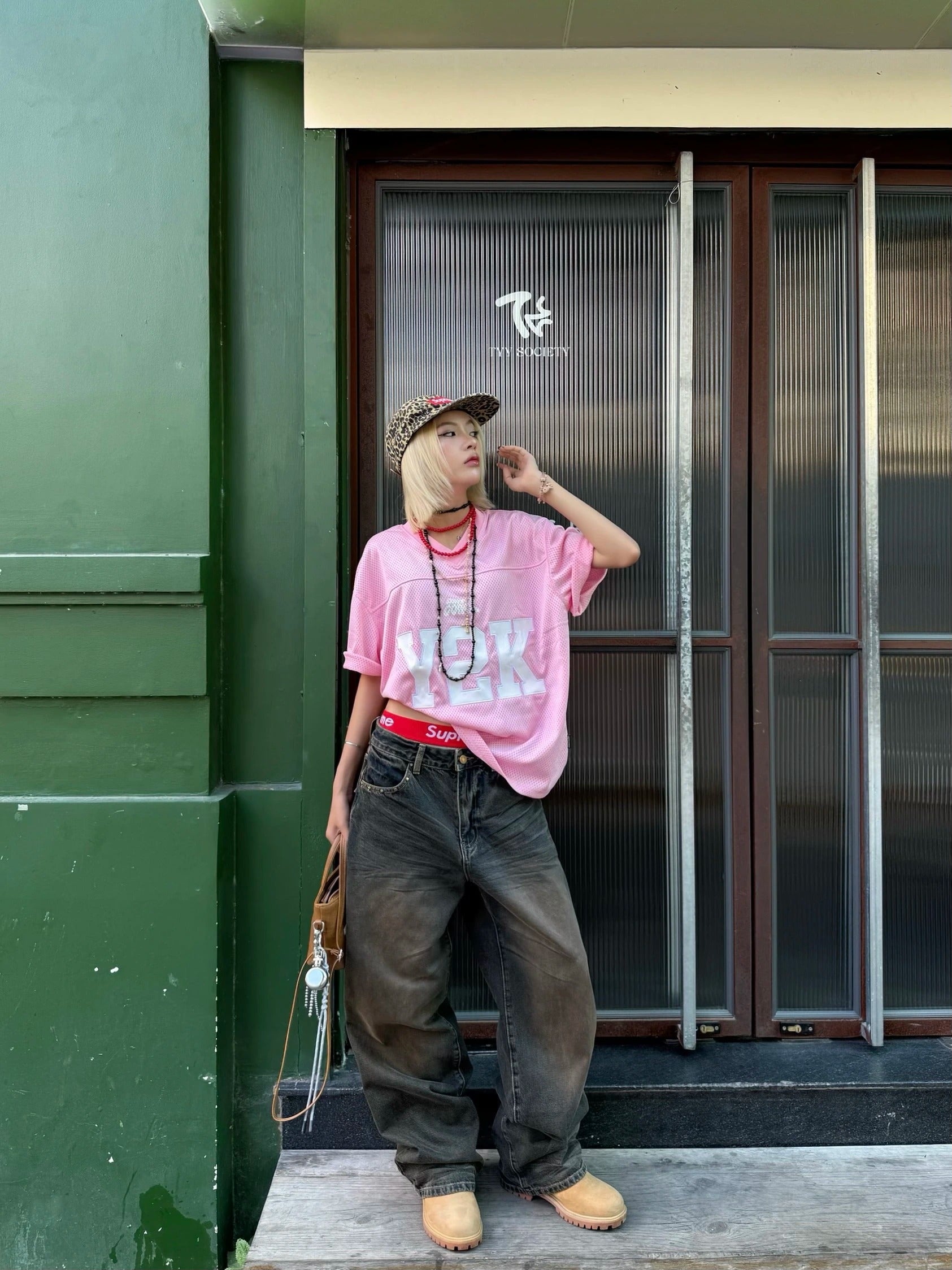 DirtyCoins Y2K Jersey Football Pink