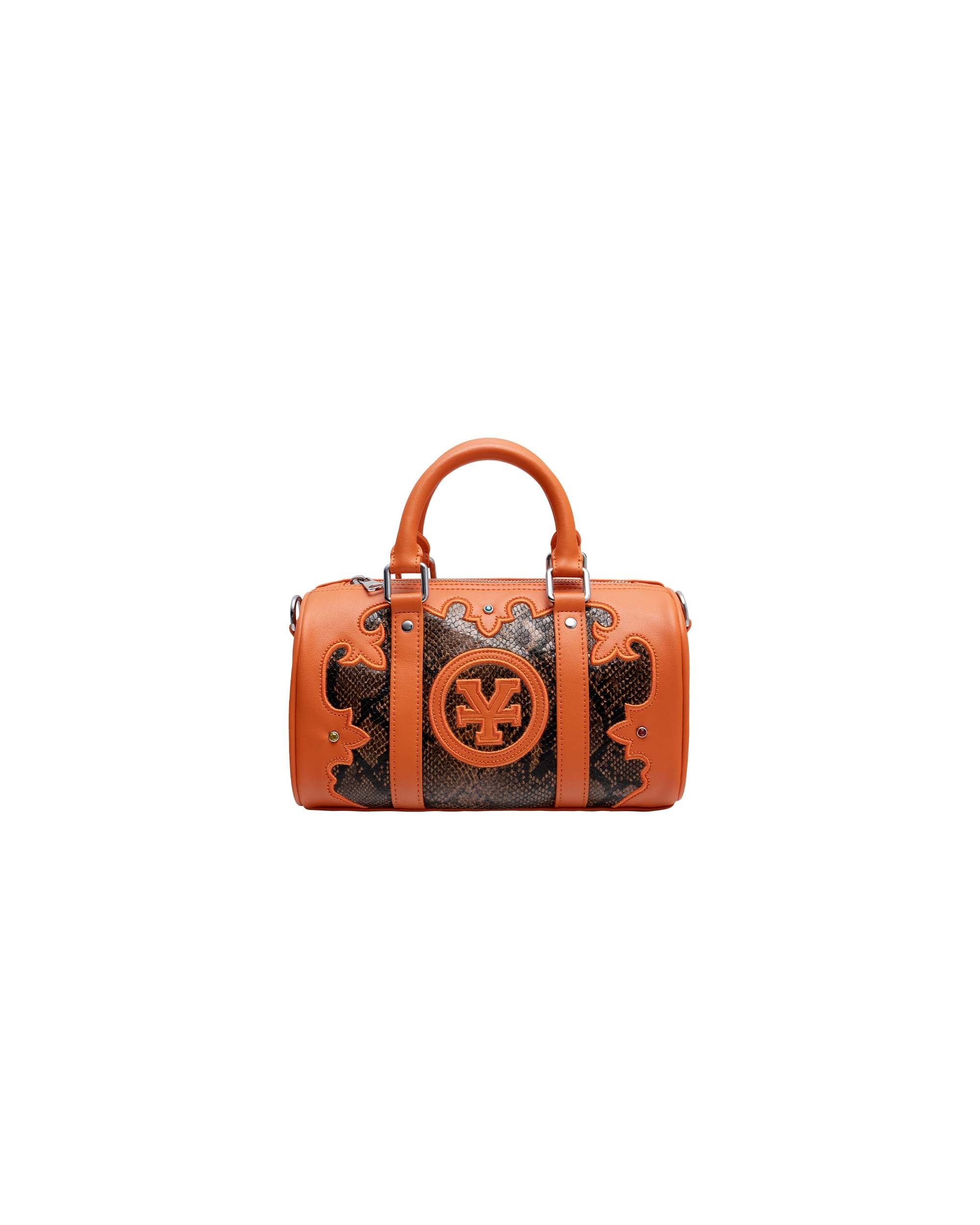 DCxRS Snake Leather Mini Bowler Bag Orange