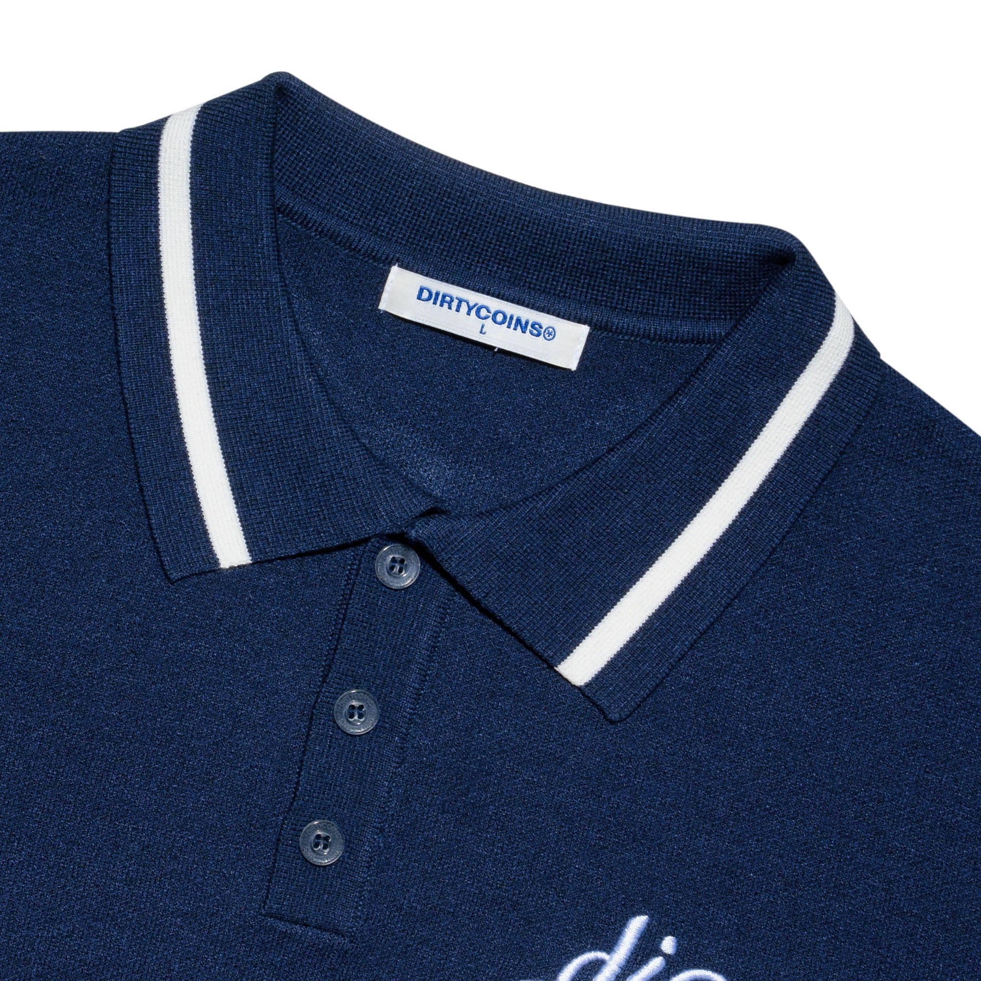 Knit Polo Premium Garment Navy Blue