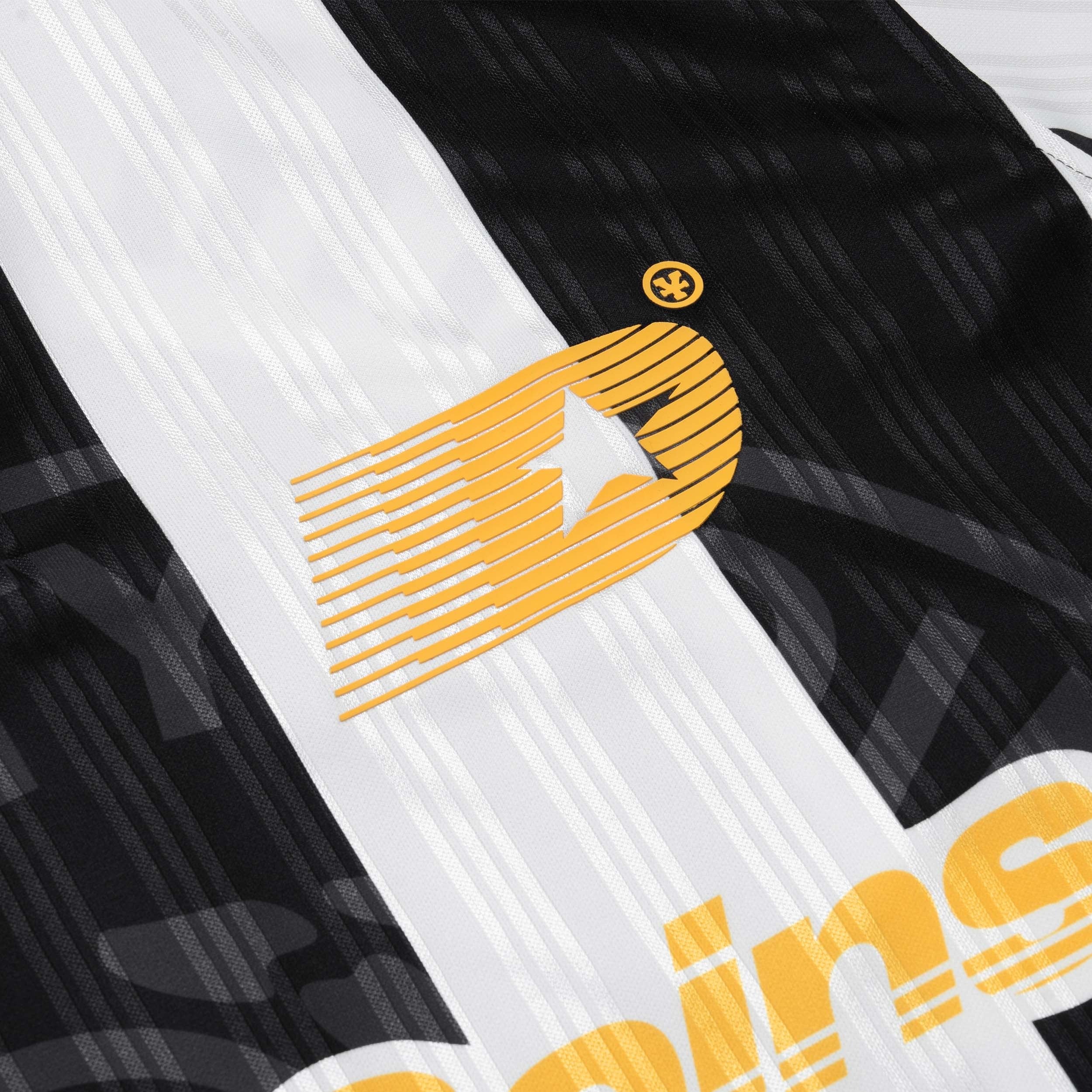 DirtyCoins Striped Soccer Polo Jersey Black White