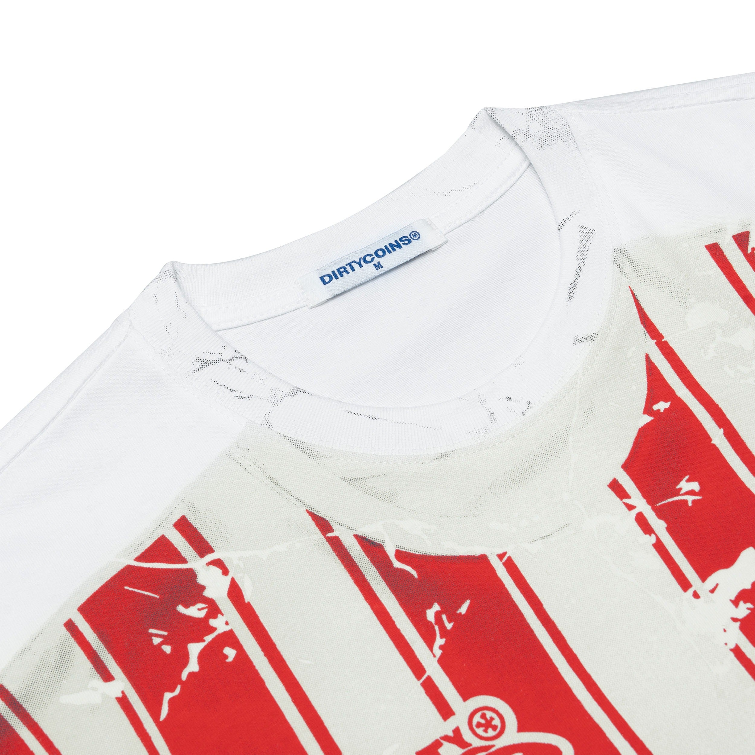 DirtyCoins Stripe Tee Trompe Loeil Print T-Shirt White