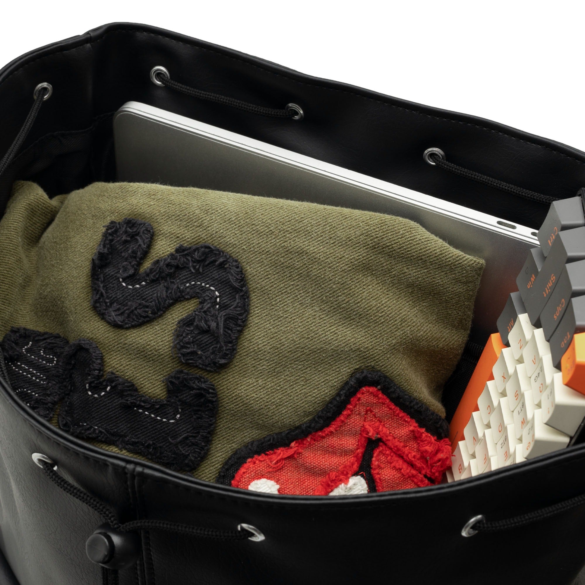 DCxRS Paches Leaher Military Backpack