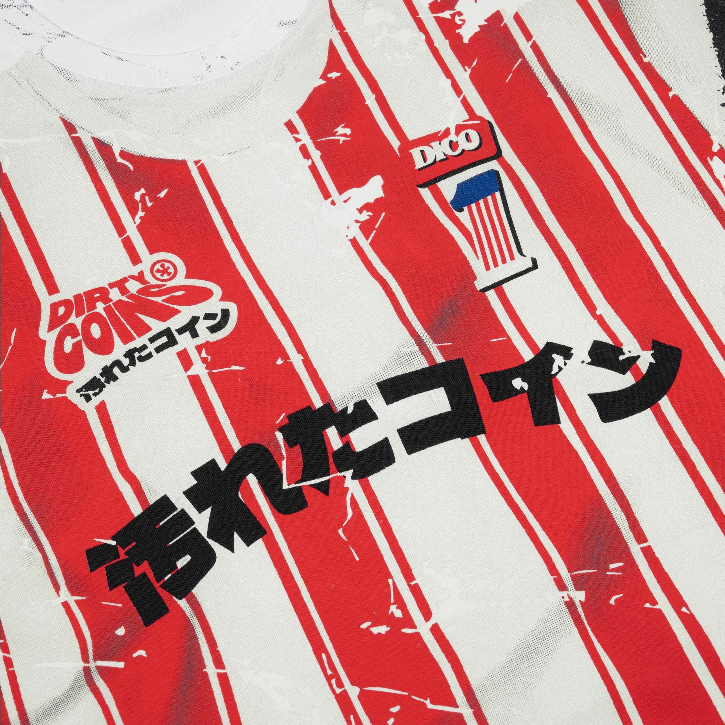 DirtyCoins Stripe Tee Trompe Loeil Print T-Shirt White