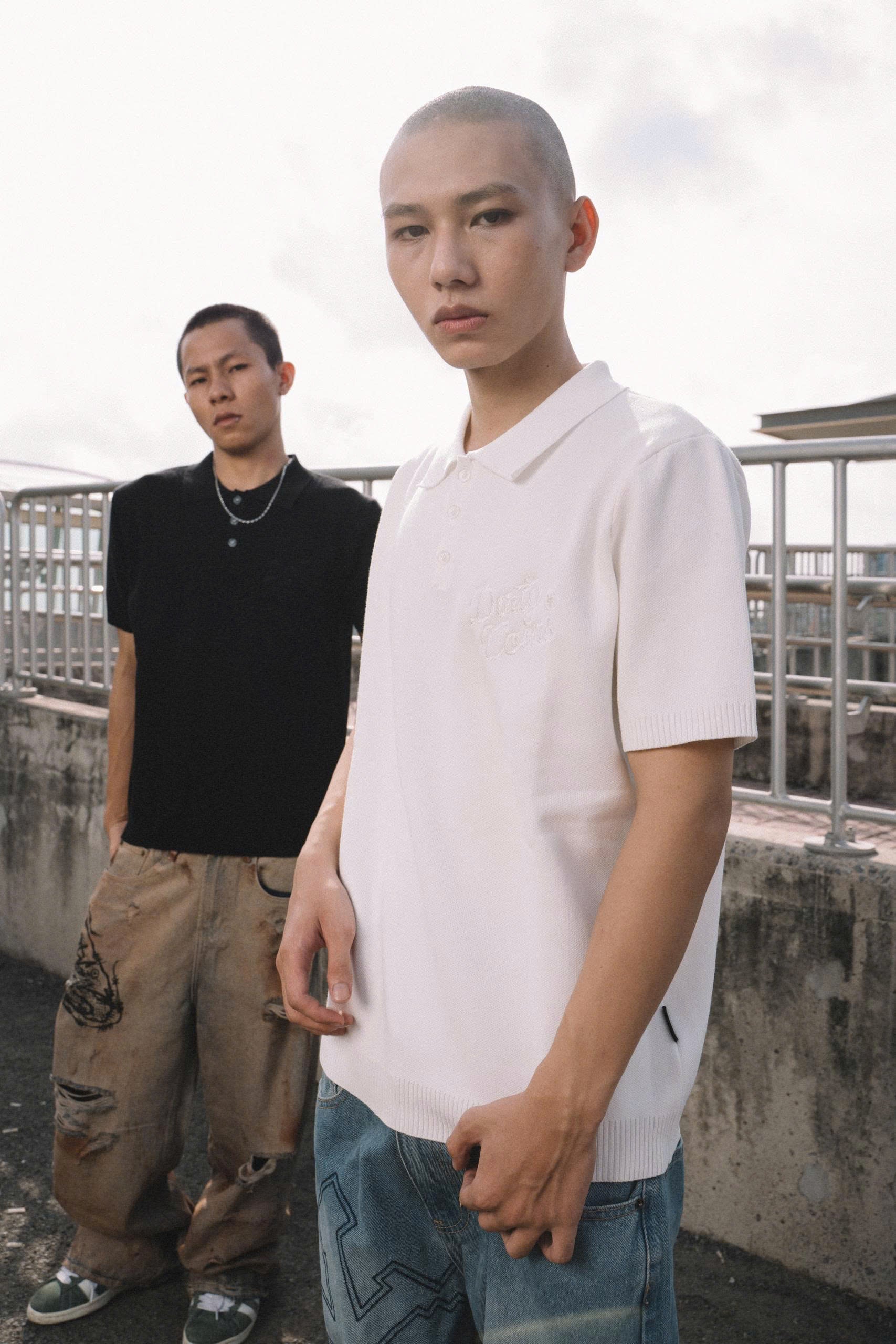 DirtyCoins Rope Embroidery Knit Polo