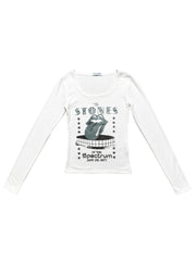 DCxRS Spectrum Night Fitted LS Baby Tee White